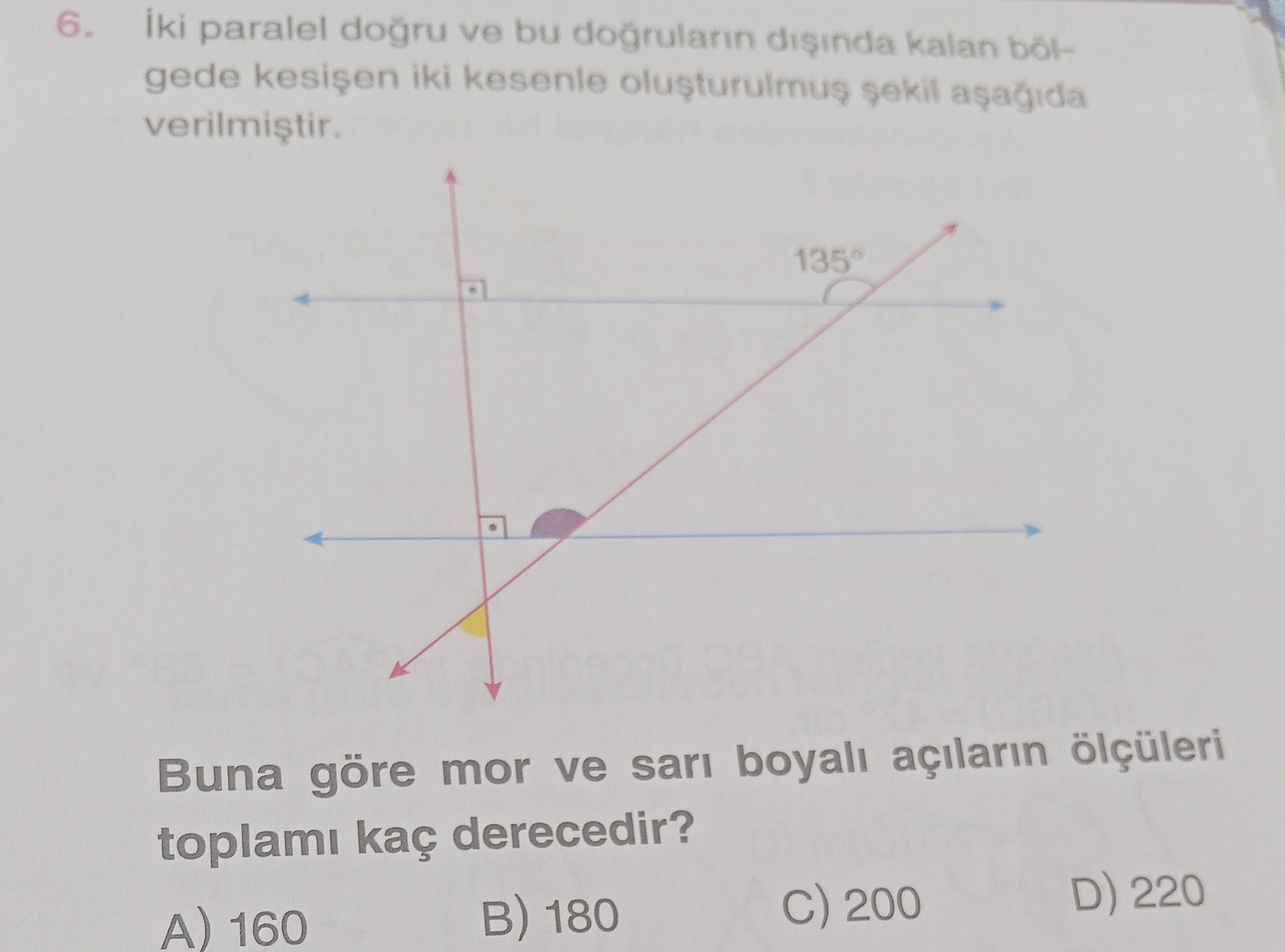 İki paralel doğru ve bu doğruların dışında kalan bölgede kesişen iki kesenle oluşturulmuş şekil