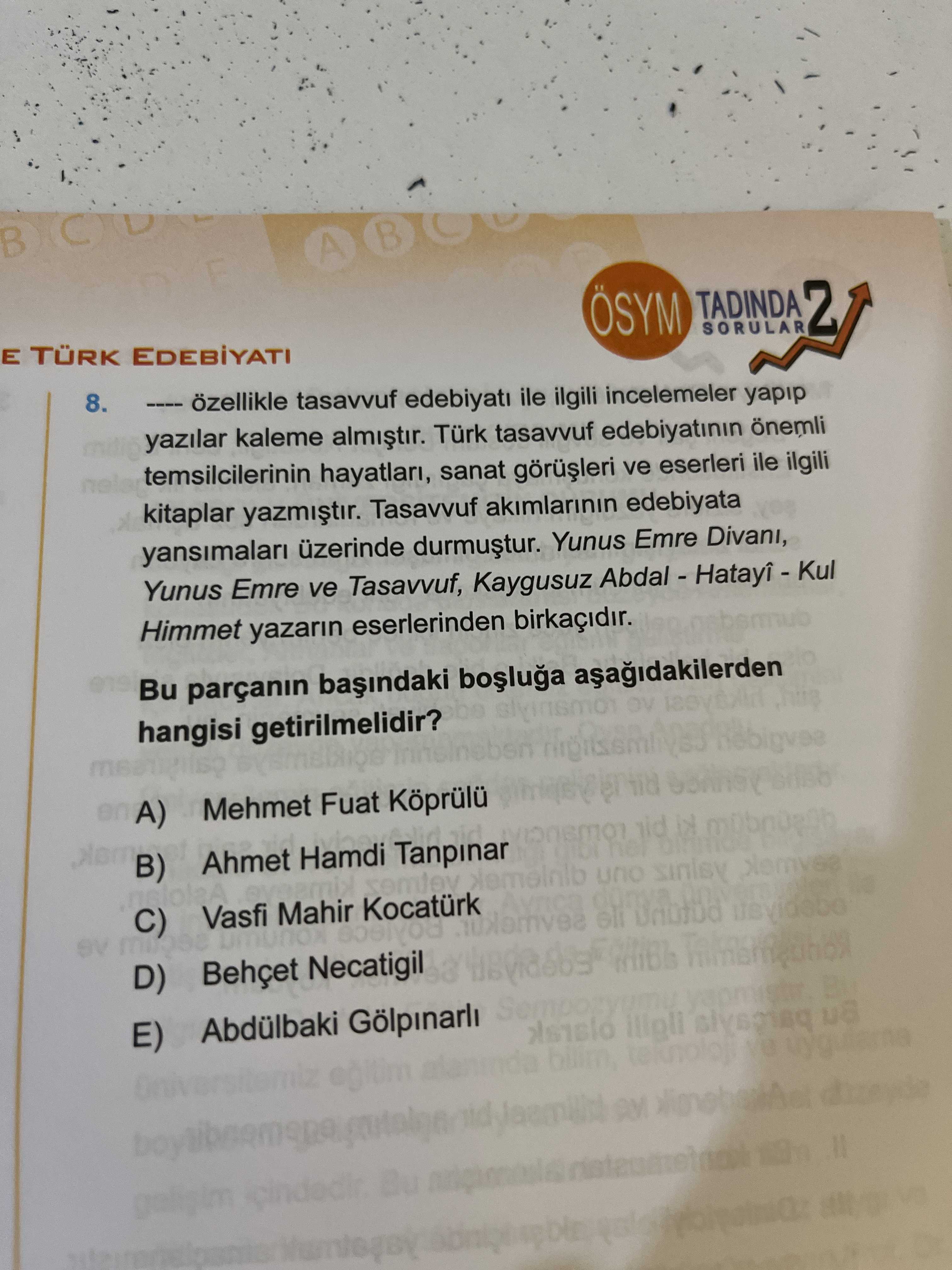 Türk Dili ve Edebiyatı  (11. Sınıf)