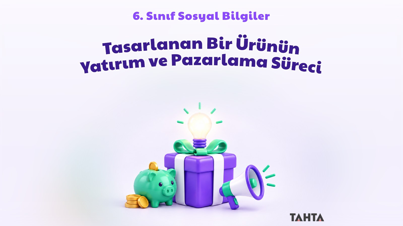 Ampul, ürün kutusu, kumbara ve megafonla ürünün yatırım ve pazarlama sürecini simgeleyen kapak görseli