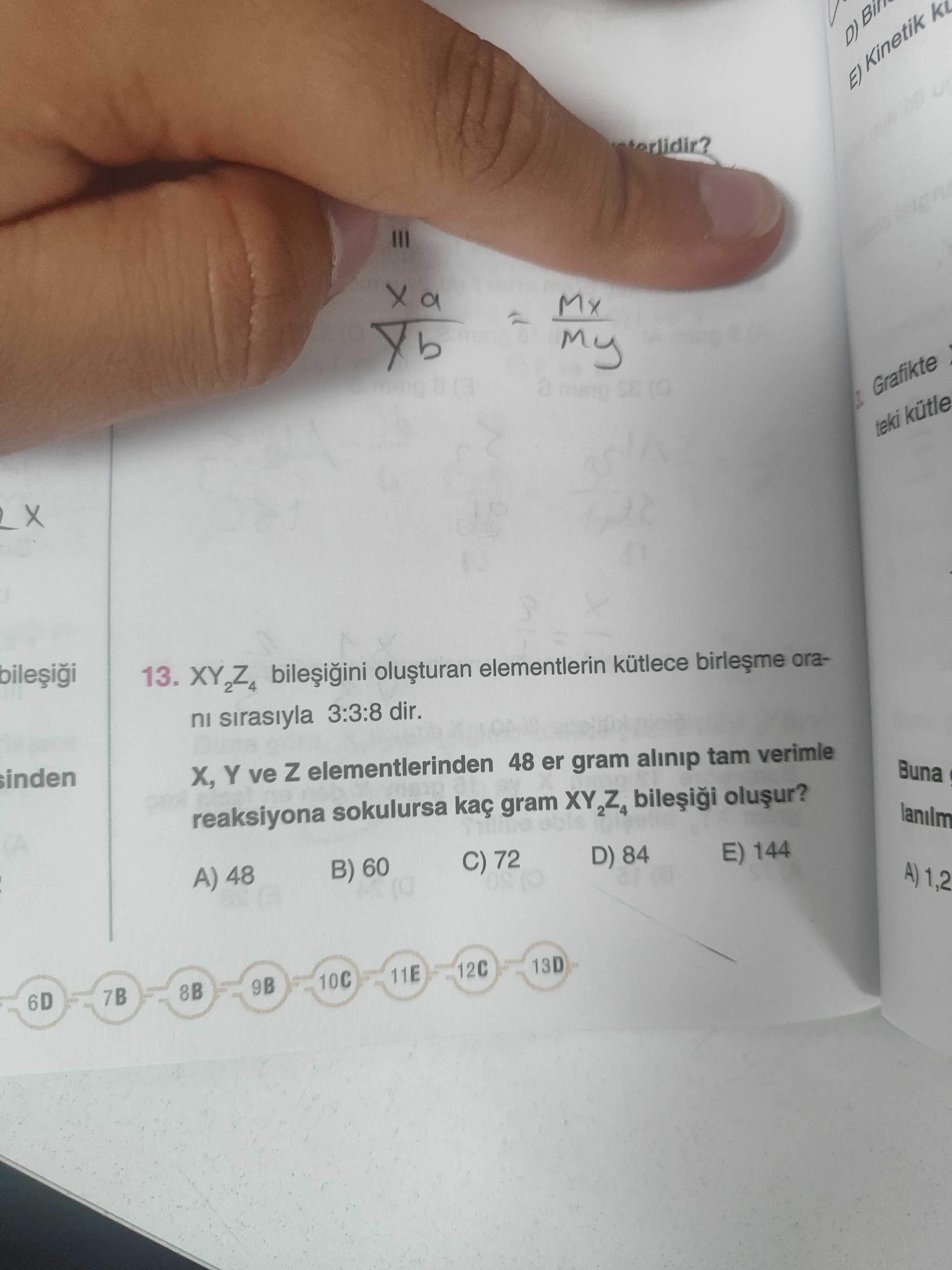 XY₂Z₄ bileşiğini oluşturan elementlerin kütlece birleşme oranı sırasıyla 3:3:8 dir. X, Y ve Z