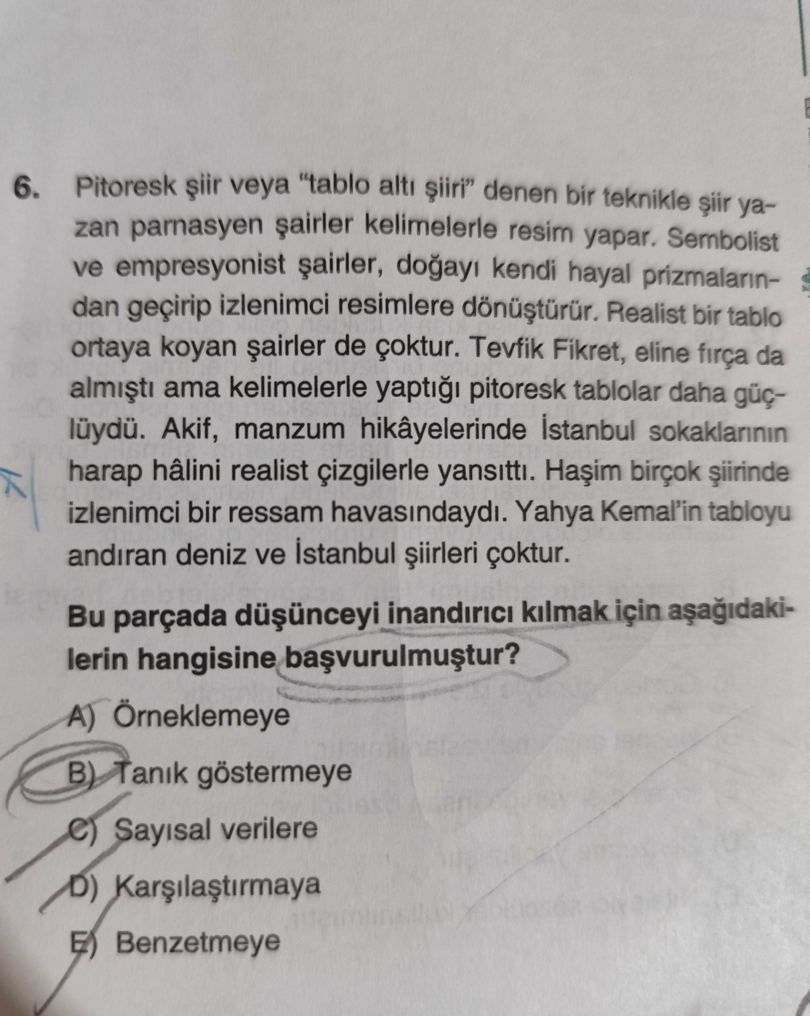 Pitoresk şiir veya "tablo altı şiiri" denen bir teknikle şiir yazan parnasyen şairler kelimelerle