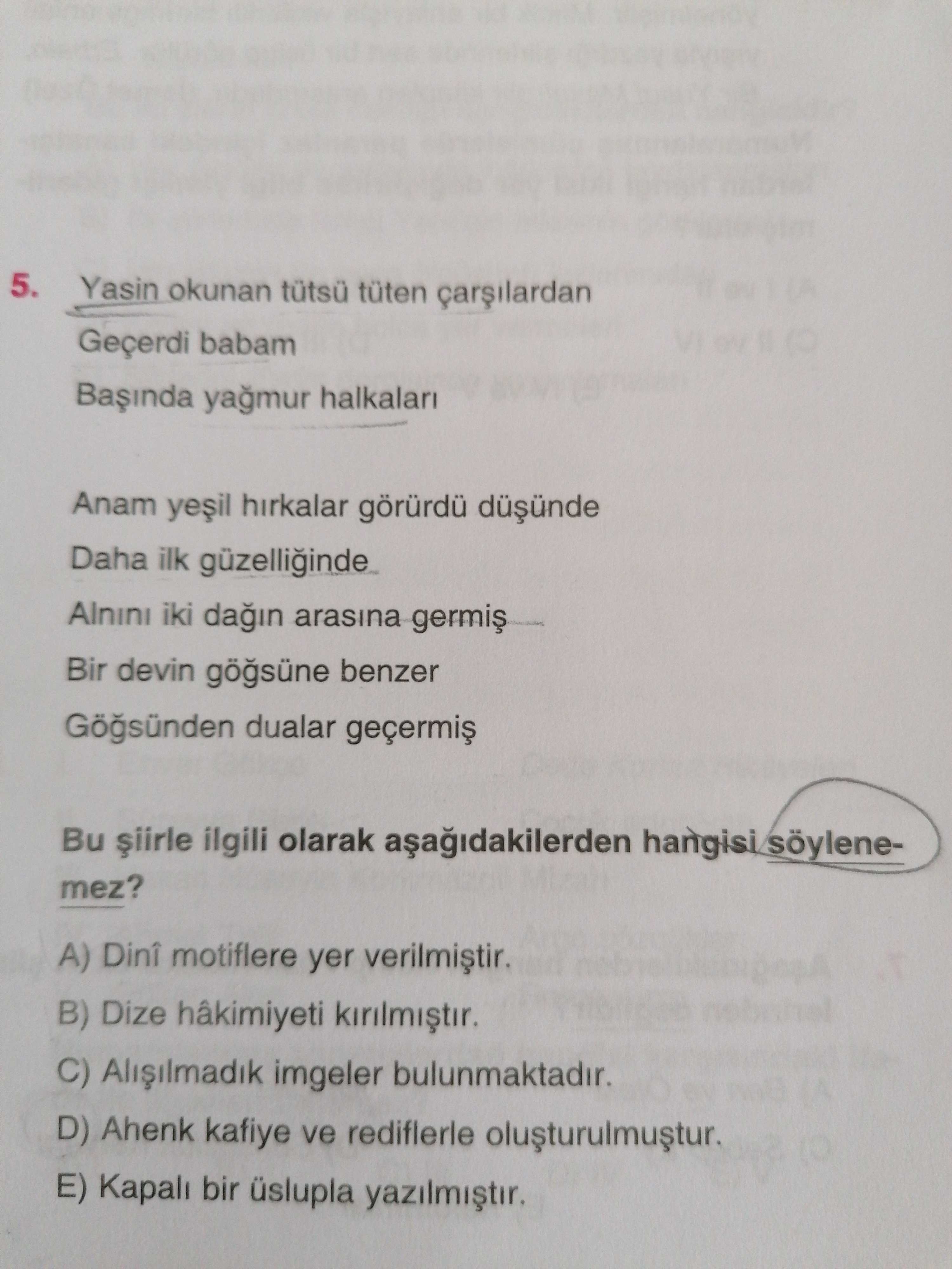 Yasin okunan tütsü tüten çarşılardan Geçerdi babam Başında yağmur halkaları Anam yeşil hırkalar