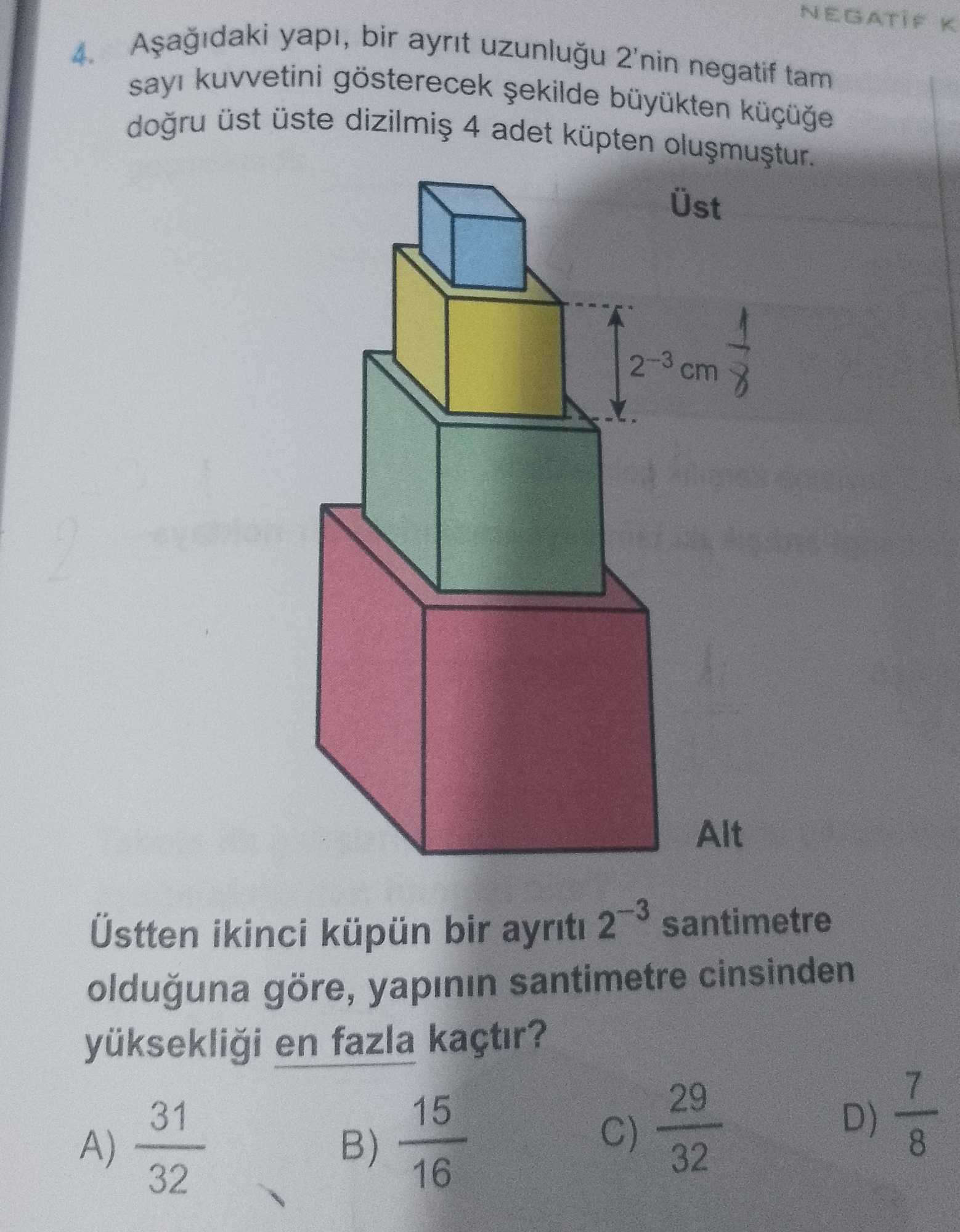 Aşağıdaki yapı, bir ayrıt uzunluğu 2'nin negatif tam sayı kuvvetini gösterecek şekilde büyükten