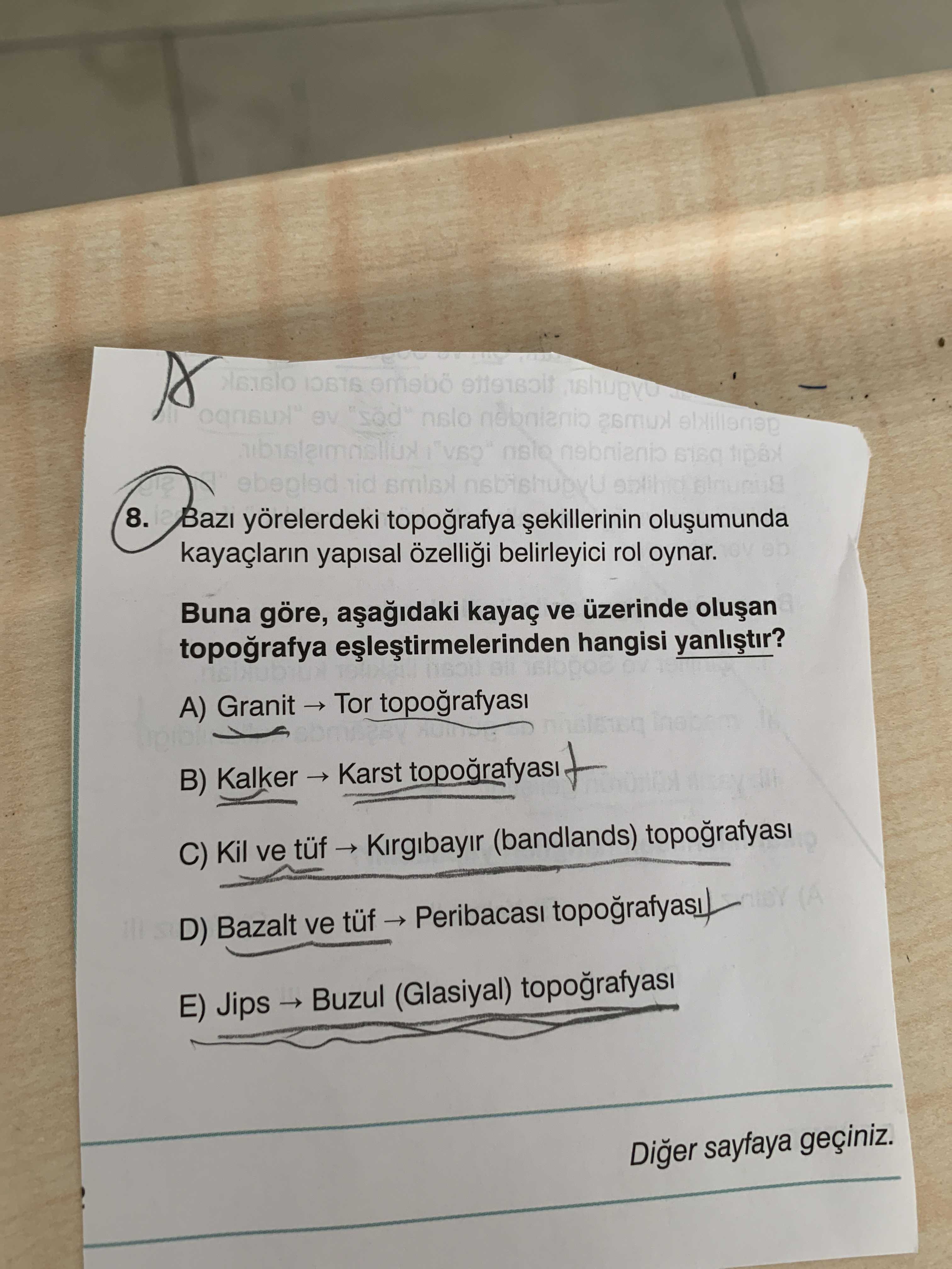 Bazı yörelerdeki topoğrafya şekillerinin oluşumunda kayaçların yapısal özelliği belirleyici rol