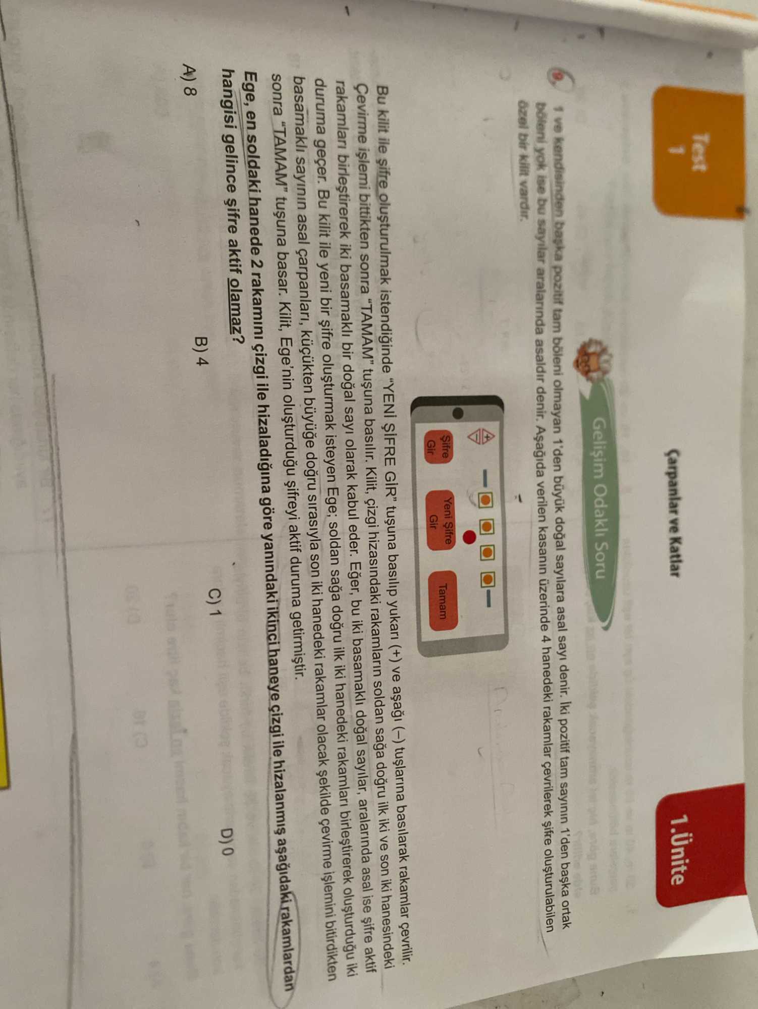 Bu kilit ile şifre oluşturulmak istendiğinde "YENİ ŞİFRE GİR" tuşuna basılır. Çevirme işlemi