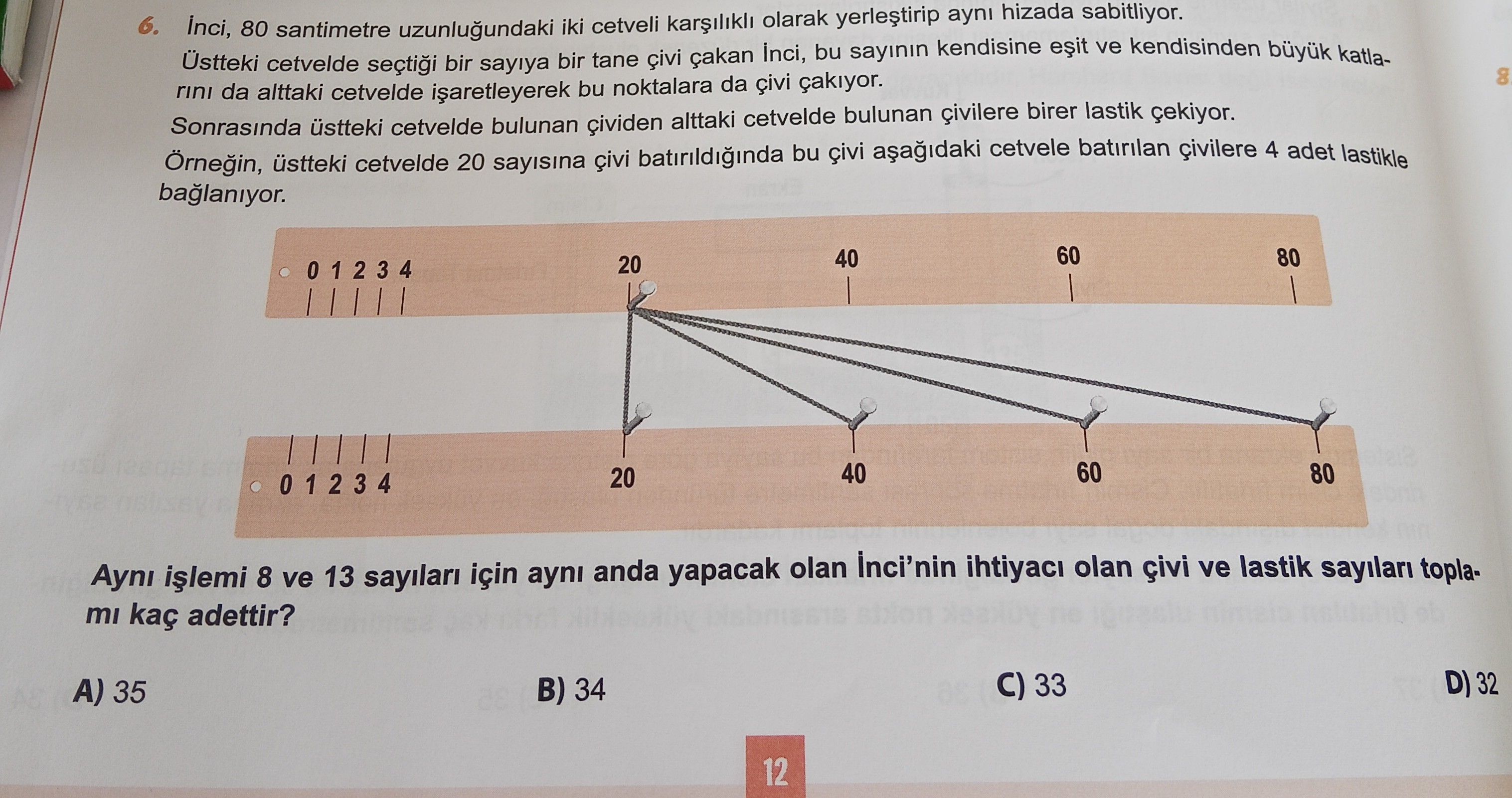 İnci, 80 santimetre uzunluğundaki iki cetveli karşılıklı olarak yerleştirip aynı hizada sabitliyor