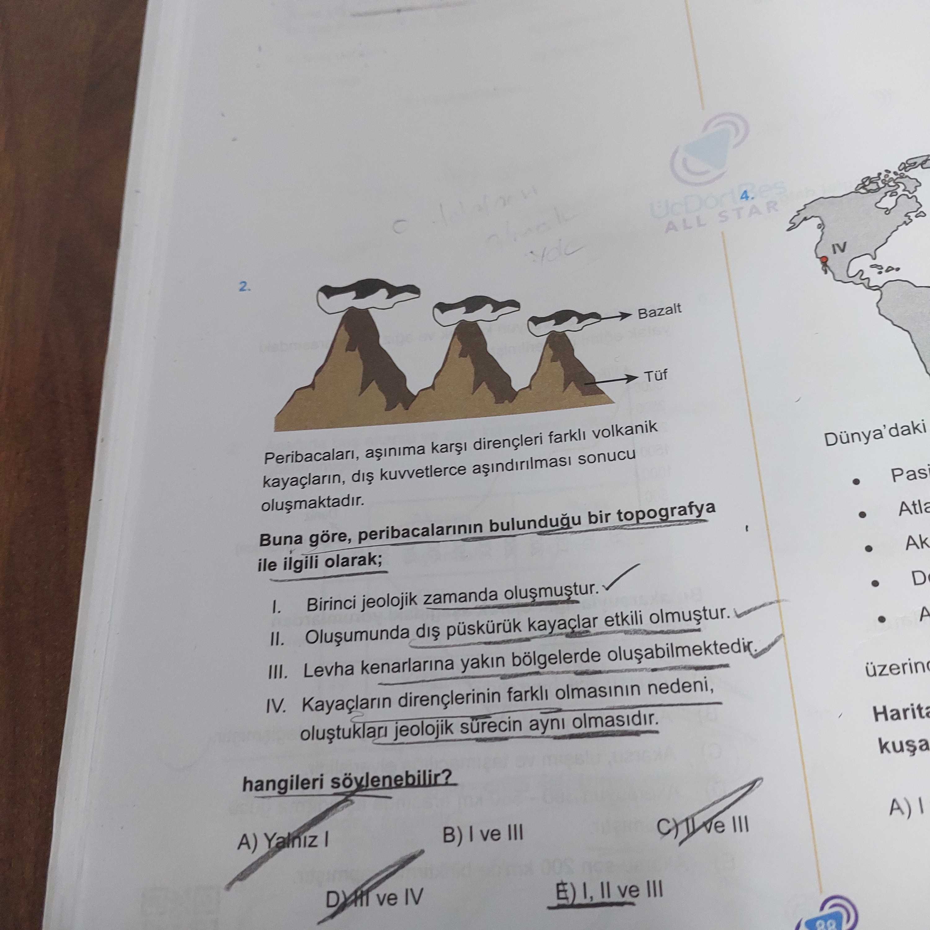 Peribacaları, aşınıma karşı dirençleri farklı volkanik kayaçların, dış kuvvetlerce aşındırılması