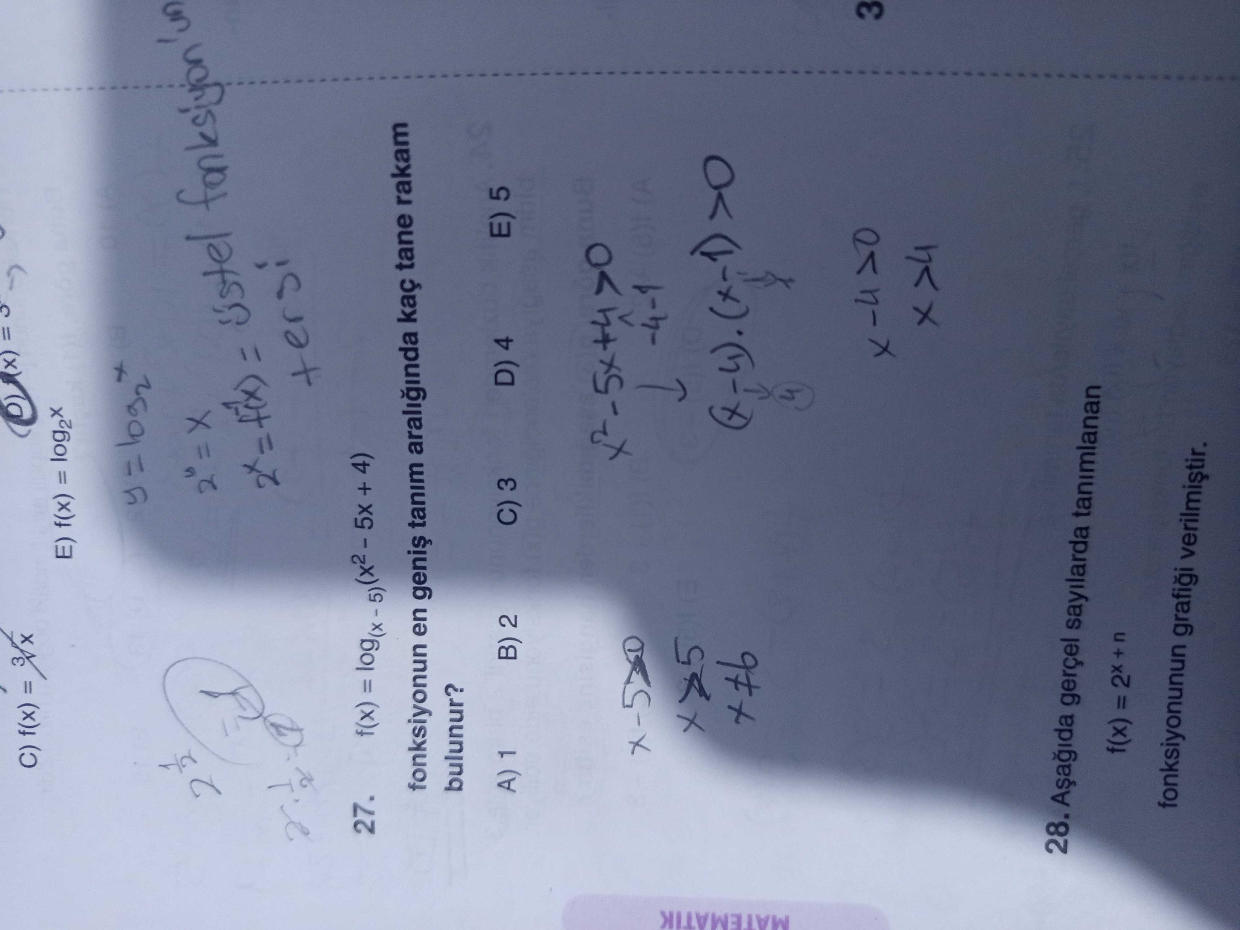 = tersi f(x) 4) 27. fonksiyonun en tanim araliginda kaç tane rakam bulunur. 5 D) 4 C) 3 A) 1 B) 2 -4-1 MATEMATIK 3 28. gerçel sayilarda tanimlanan f(x) = fonksiyonunun = tersi f(x) 4) 27. gerçel sayilarda tanimlanan f(x) = fonksiyonunun. ?? Model.Question.title