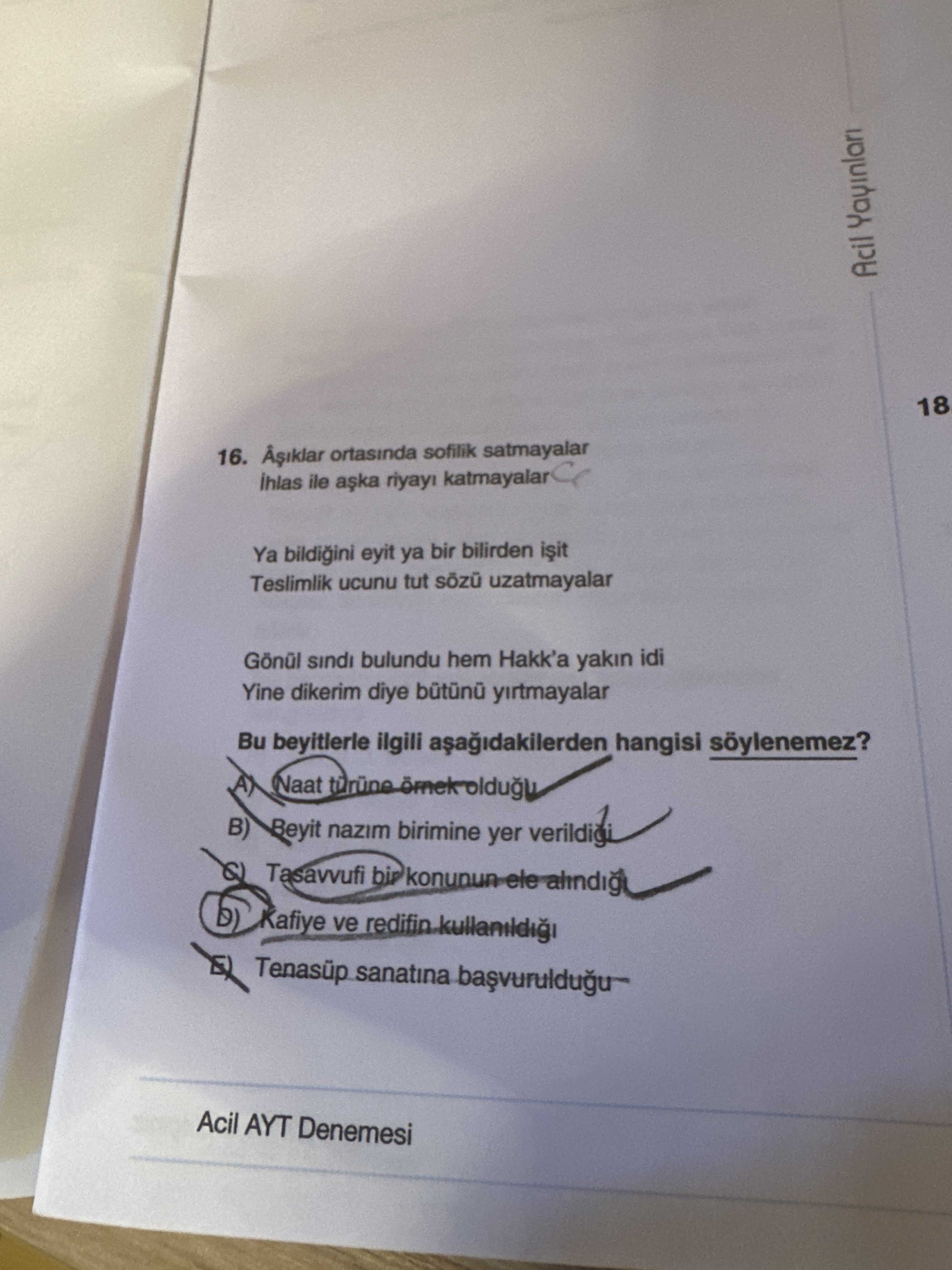 Âşıklar ortasında sofilik satmayalar İhlas ile aşka riyayı katmayalar Ya bildiğini eyit ya bir
