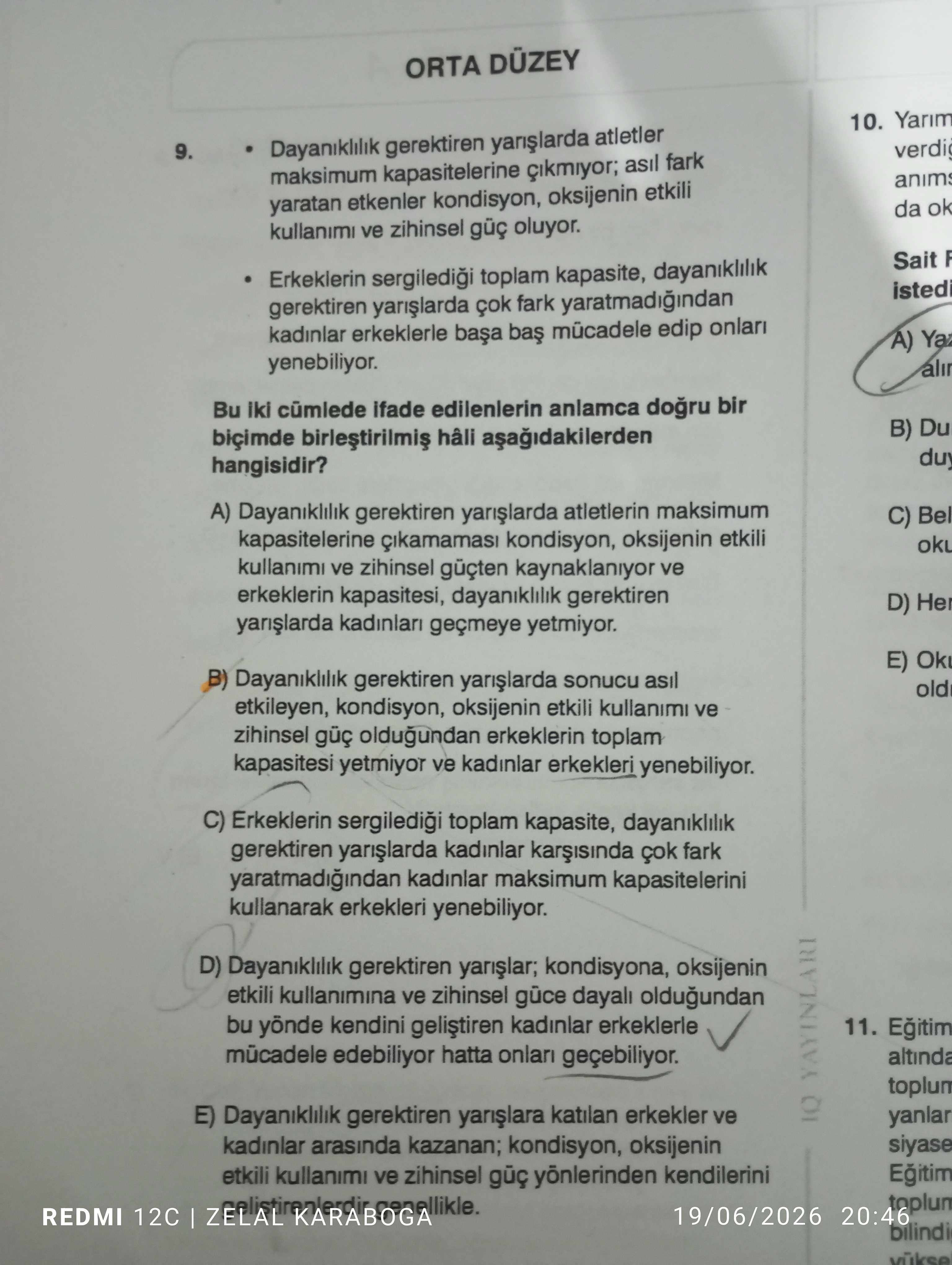 • Dayanıklılık gerektiren yarışlarda atletler maksimum kapasitelerine çıkmıyor; asıl fark yaratan
