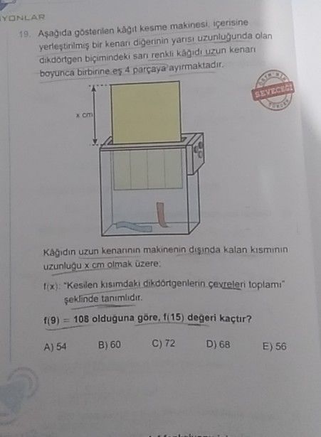Aşağıda gösterilen kağıt kesme makinesi, içerisine yerleştirilmiş bir kenarı diğerinin yarısı