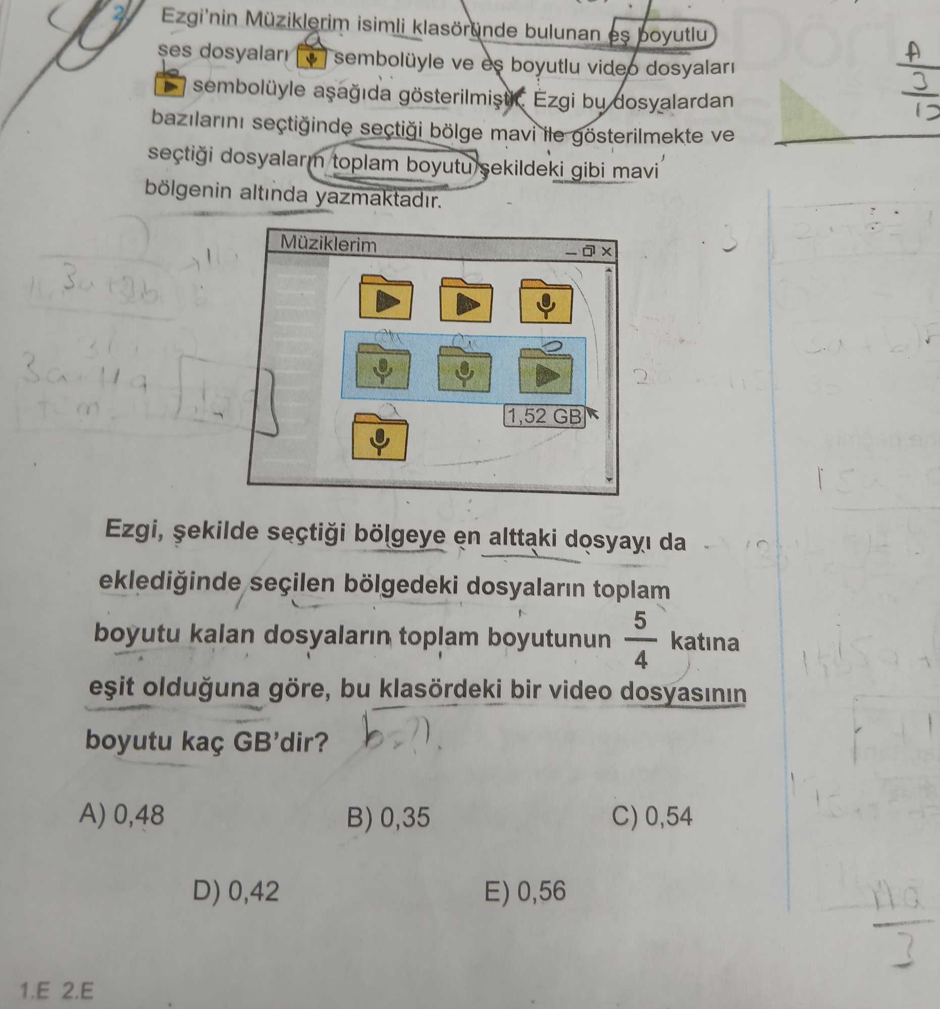 Ezgi'nin Müziklerim isimli klasöründe bulunan eş boyutlu ses dosyaları sembolüyle ve eş boyutlu