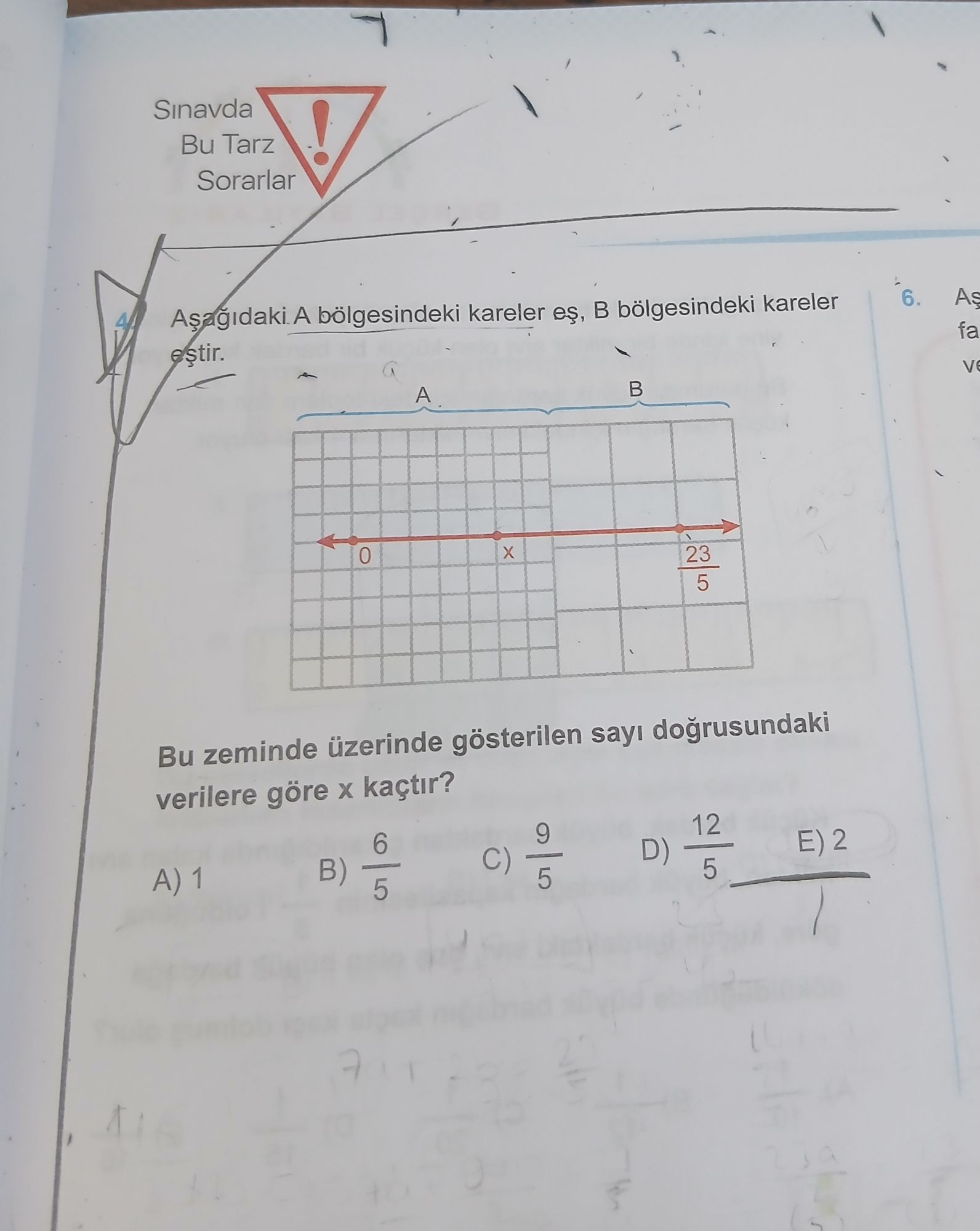 Aşağıdaki A bölgesindeki kareler eş, B bölgesindeki kareler eştir. Bu zeminde üzerinde gösterilen