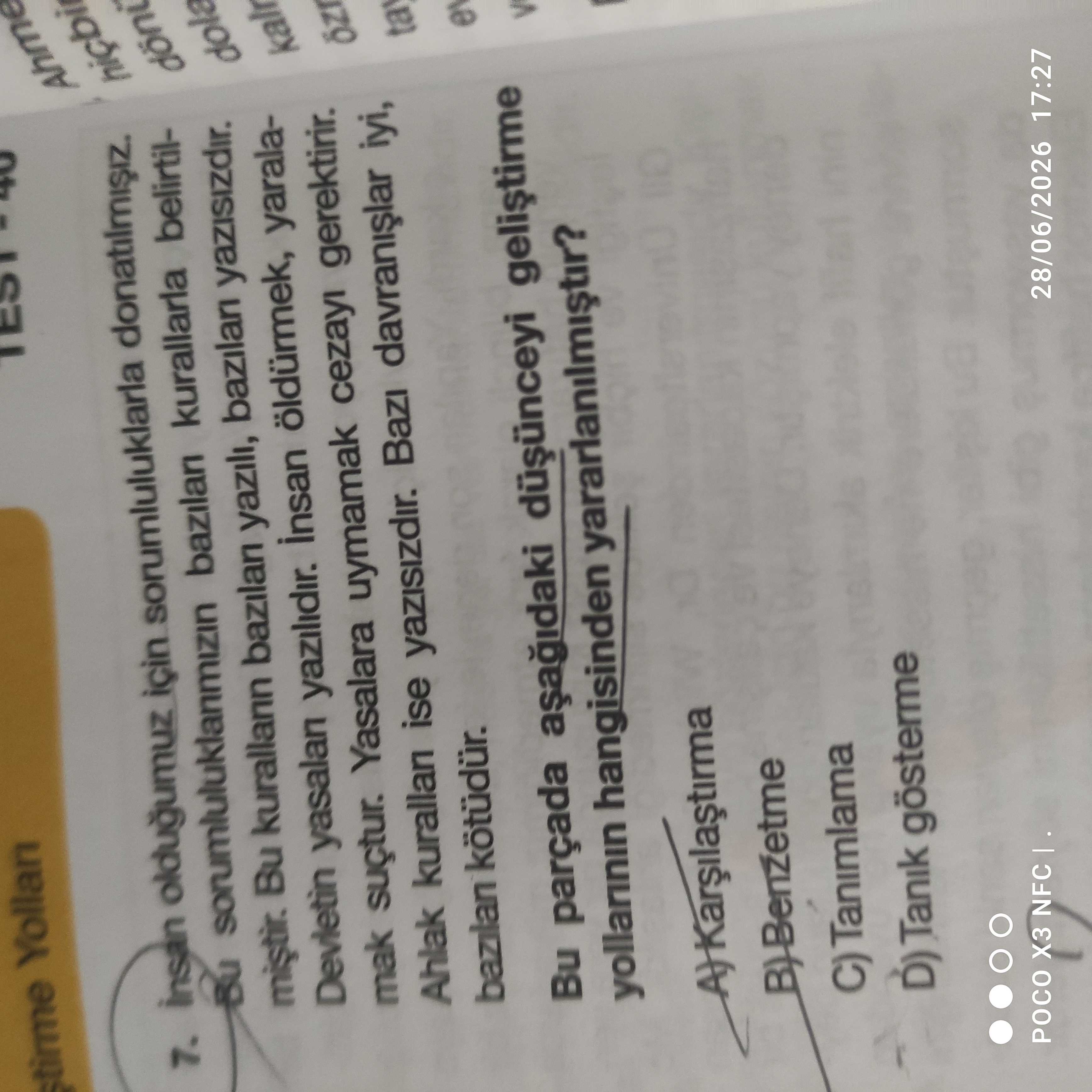 İnsan olduğumuz için sorumluluklarla donatılmışız. Bu sorumluluklarımızın bazıları kurallarla