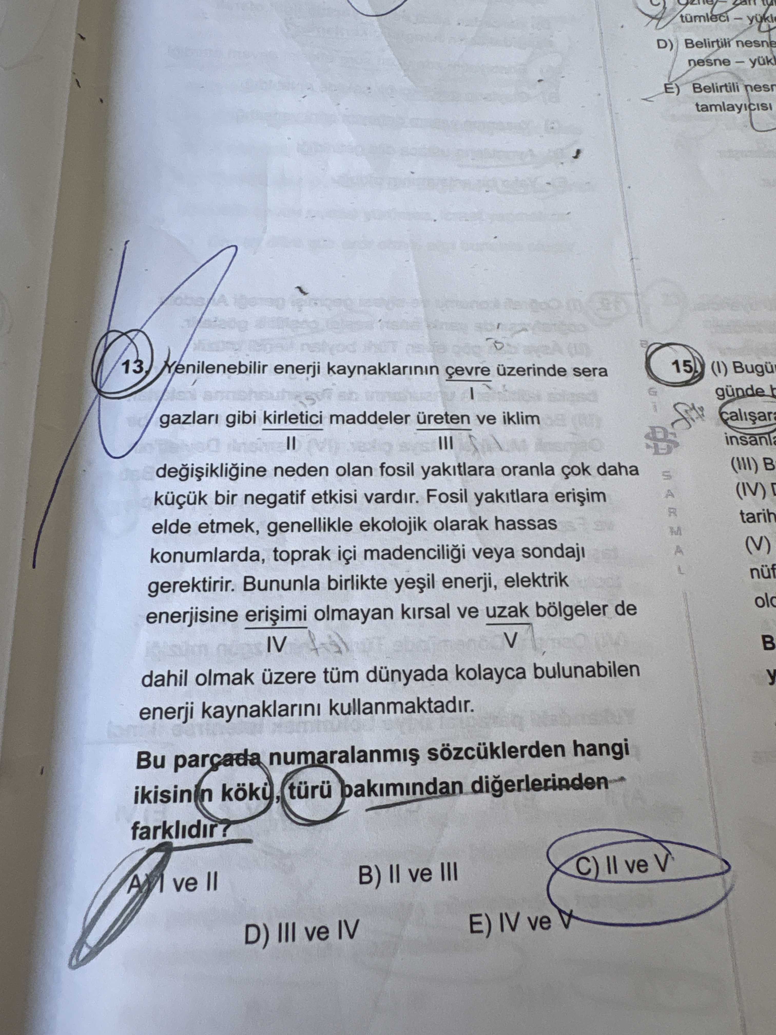 Yenilenebilir enerji kaynaklarının çevre üzerinde sera I gazları gibi kirletici maddeler üreten ve