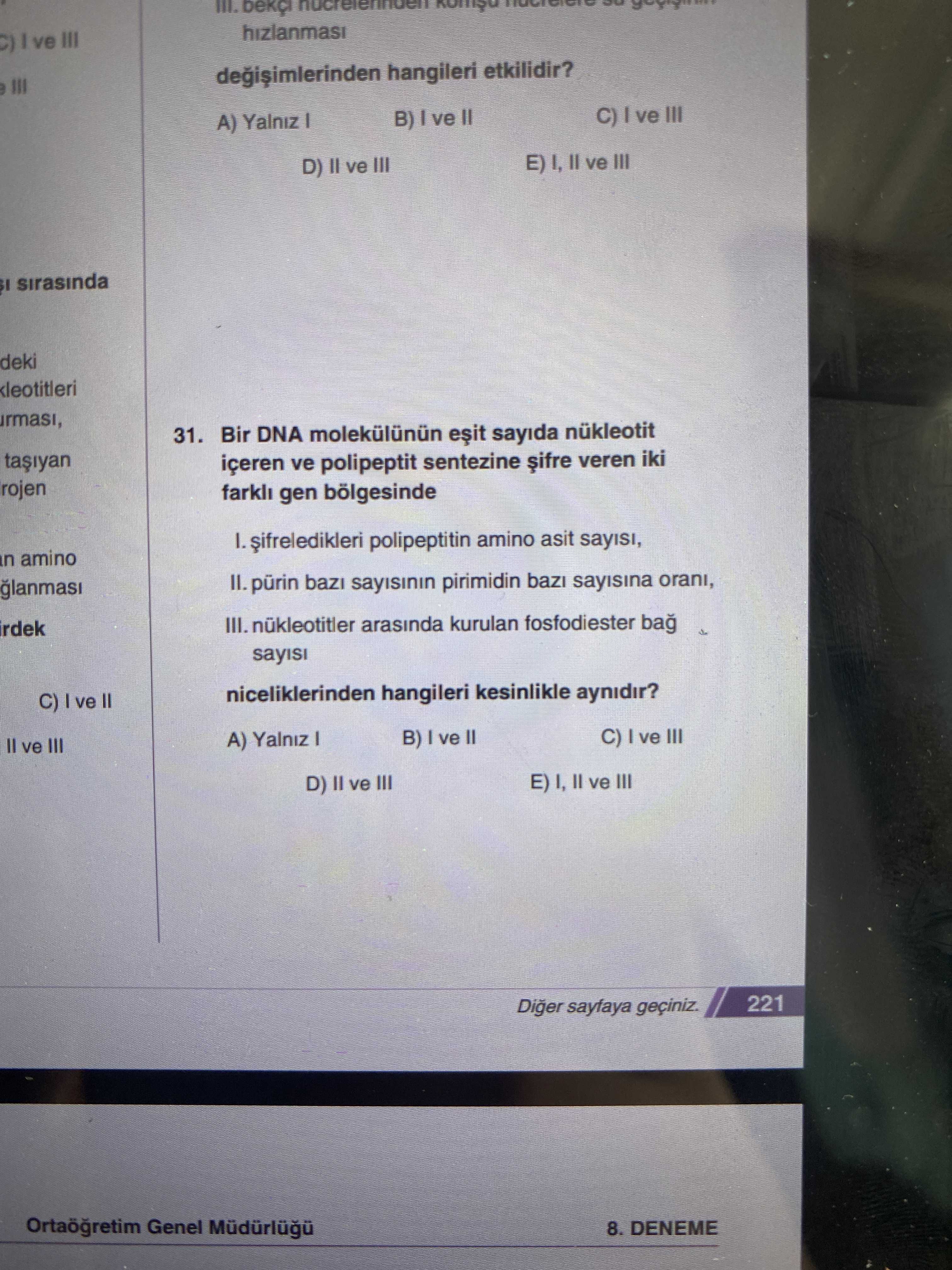 Bir DNA molekülünün eşit sayıda nükleotit içeren ve polipeptit sentezine şifre veren iki farklı gen