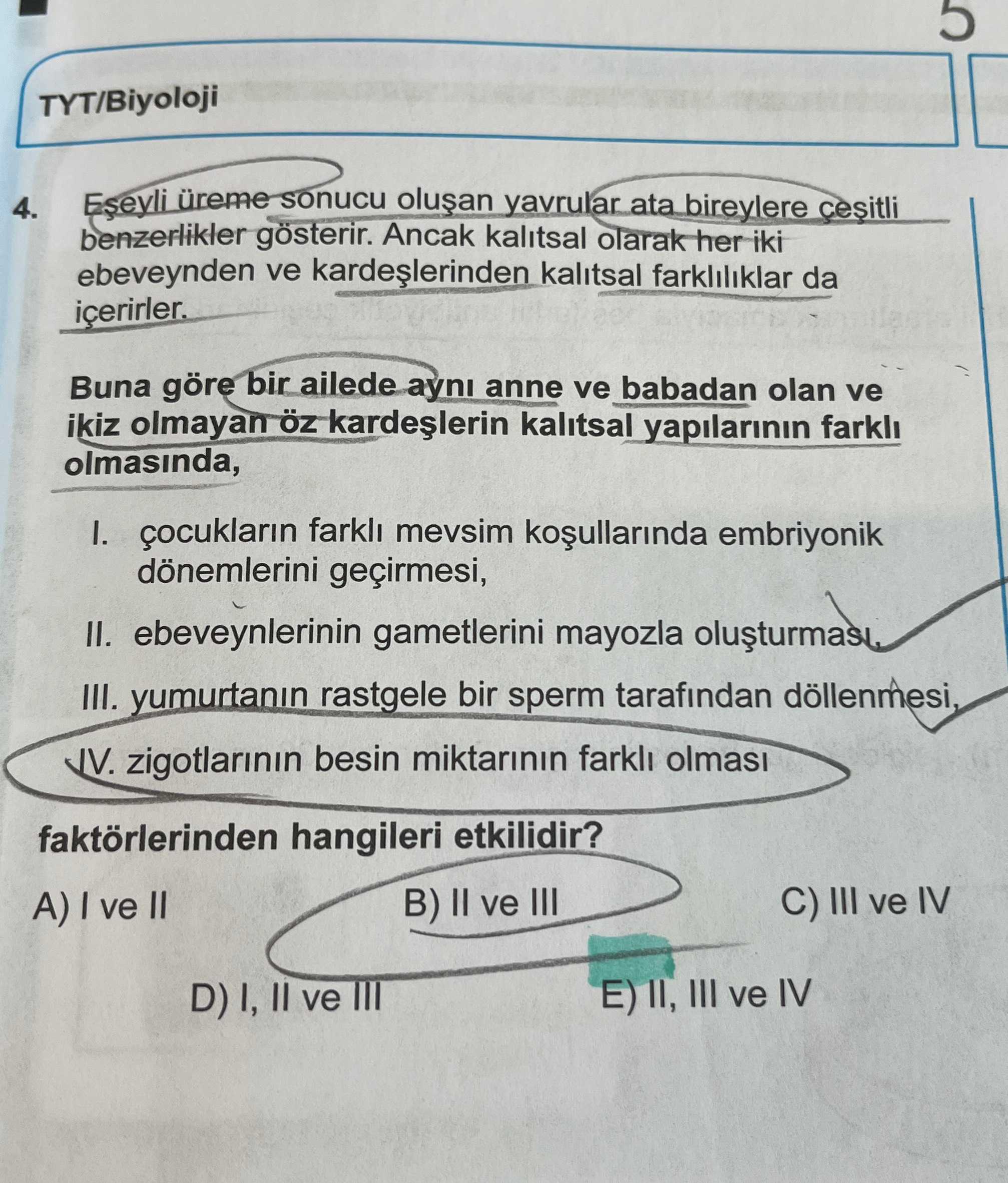Eşeyli üreme sonucu oluşan yavrular ata bireylere çeşitli benzerlikler gösterir. Ancak kalıtsal
