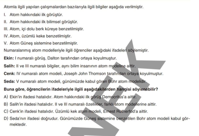 Atomla ilgili yapılan çalışmalardan bazılarıyla ilgili bilgiler aşağıda verilmiştir. I. Atom