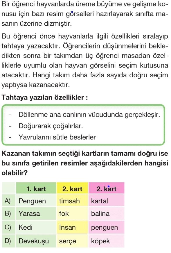 Bir öğrenci hayvanlarda üreme büyüme ve gelişme konusu için bazı resim görselleri hazırlayarak