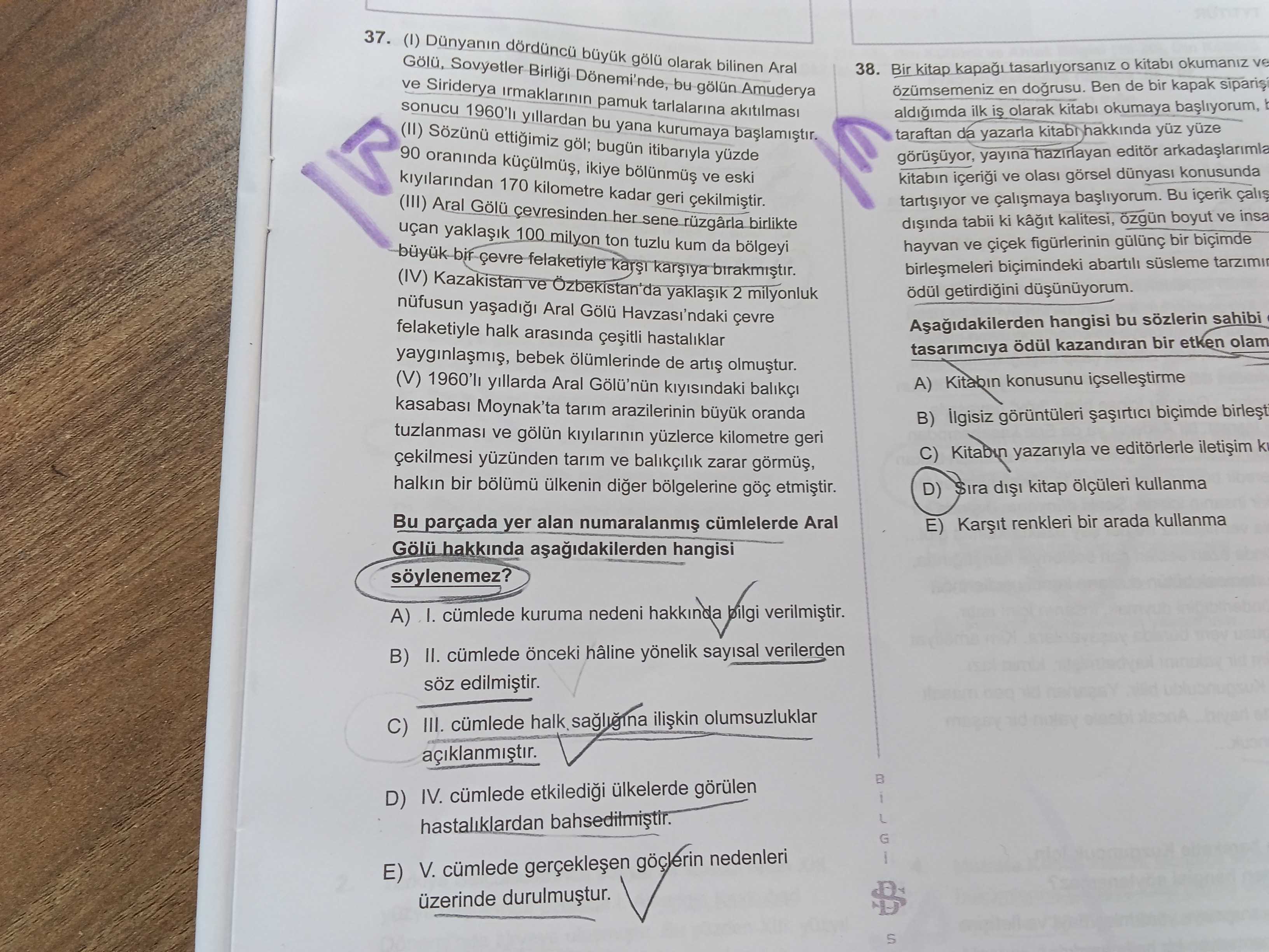 (I) Dünyanın dördüncü büyük gölü olarak bilinen Aral Gölü, Sovyetler Birliği Dönemi'nde, bu gölün