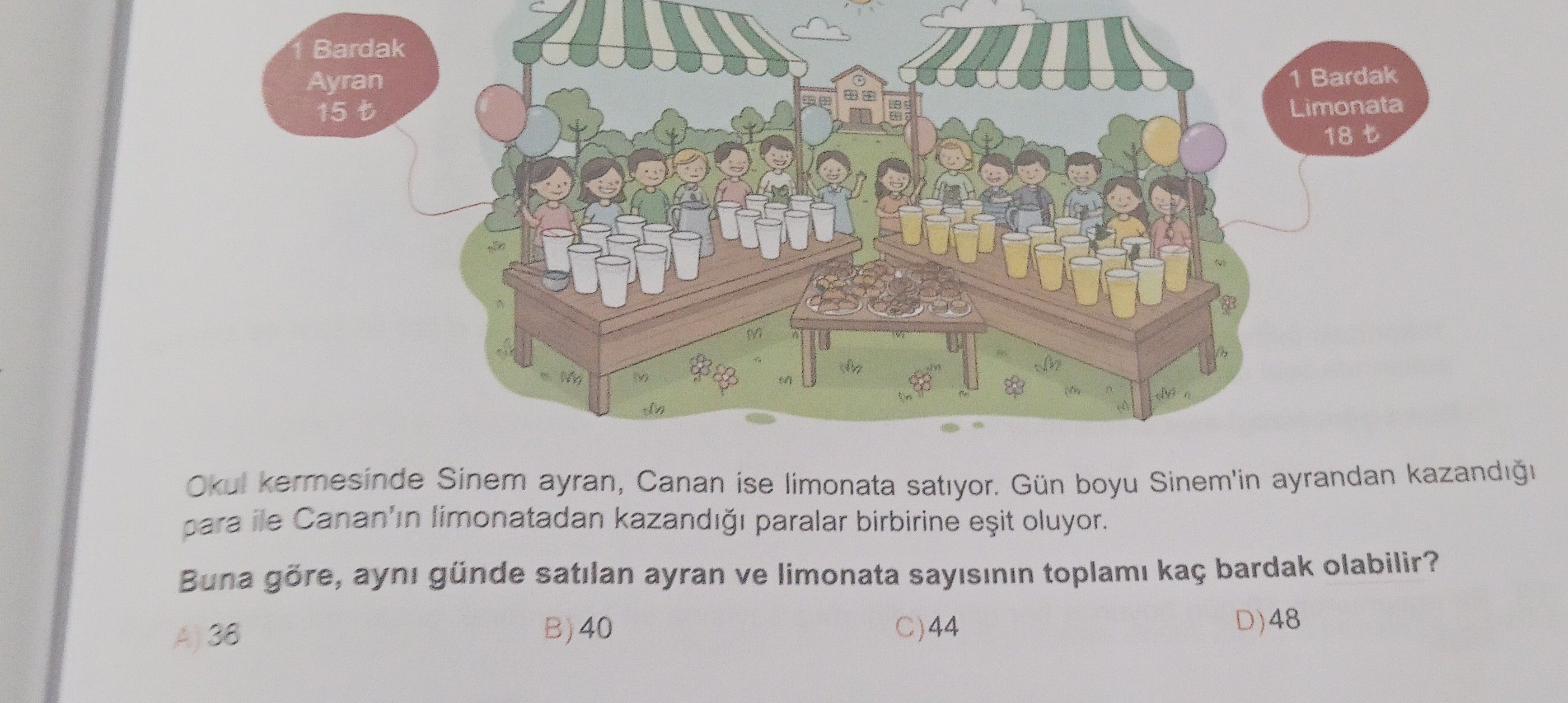 Okul kermesinde Sinem ayran, Canan ise limonata satıyor. Gün boyu Sinem'in ayrandan kazandığı para