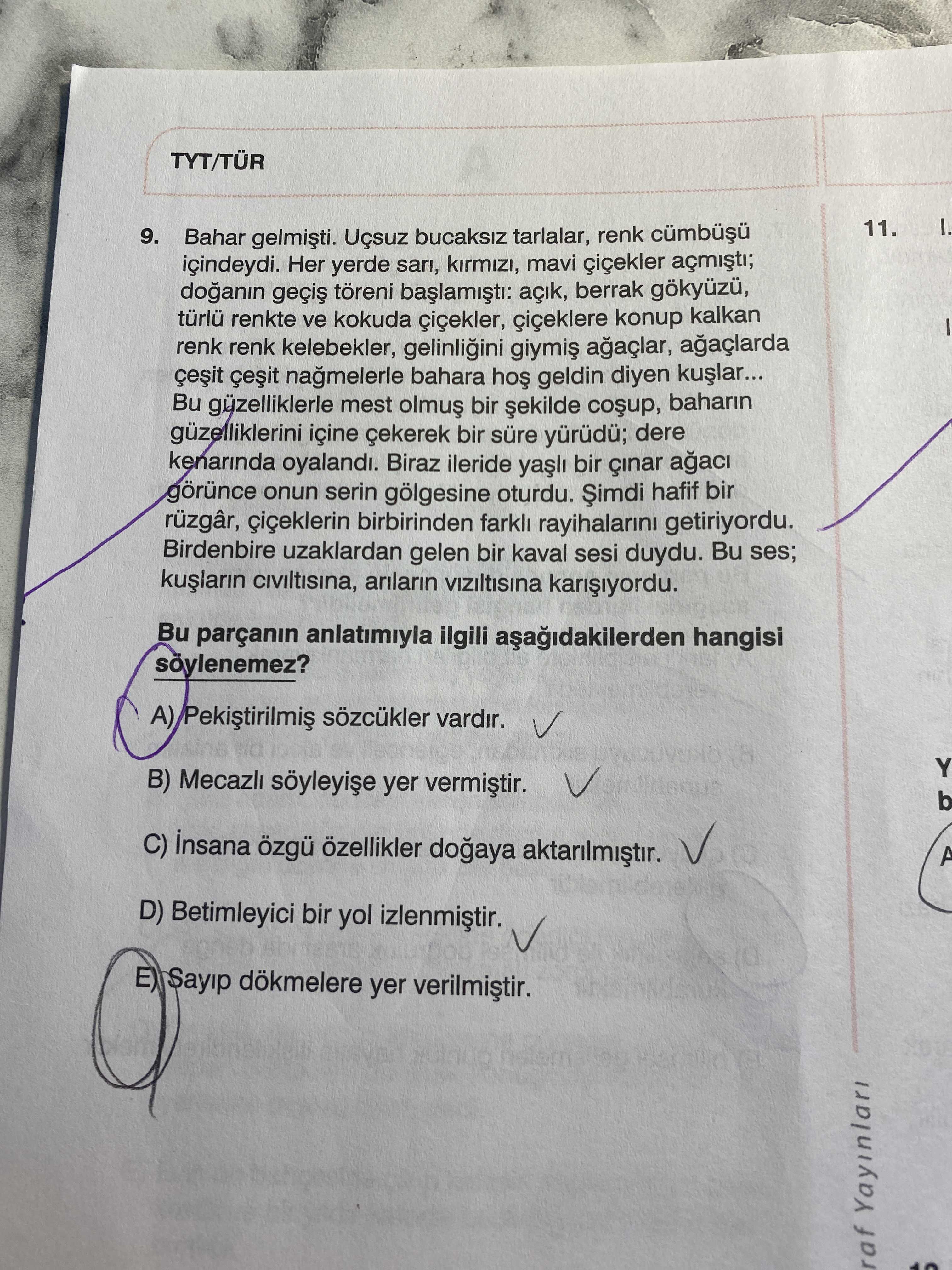 Bahar gelmişti. Uçsuz bucaksız tarlalar, renk cümbüşü içindeydi. Her yerde sarı, kırmızı, mavi