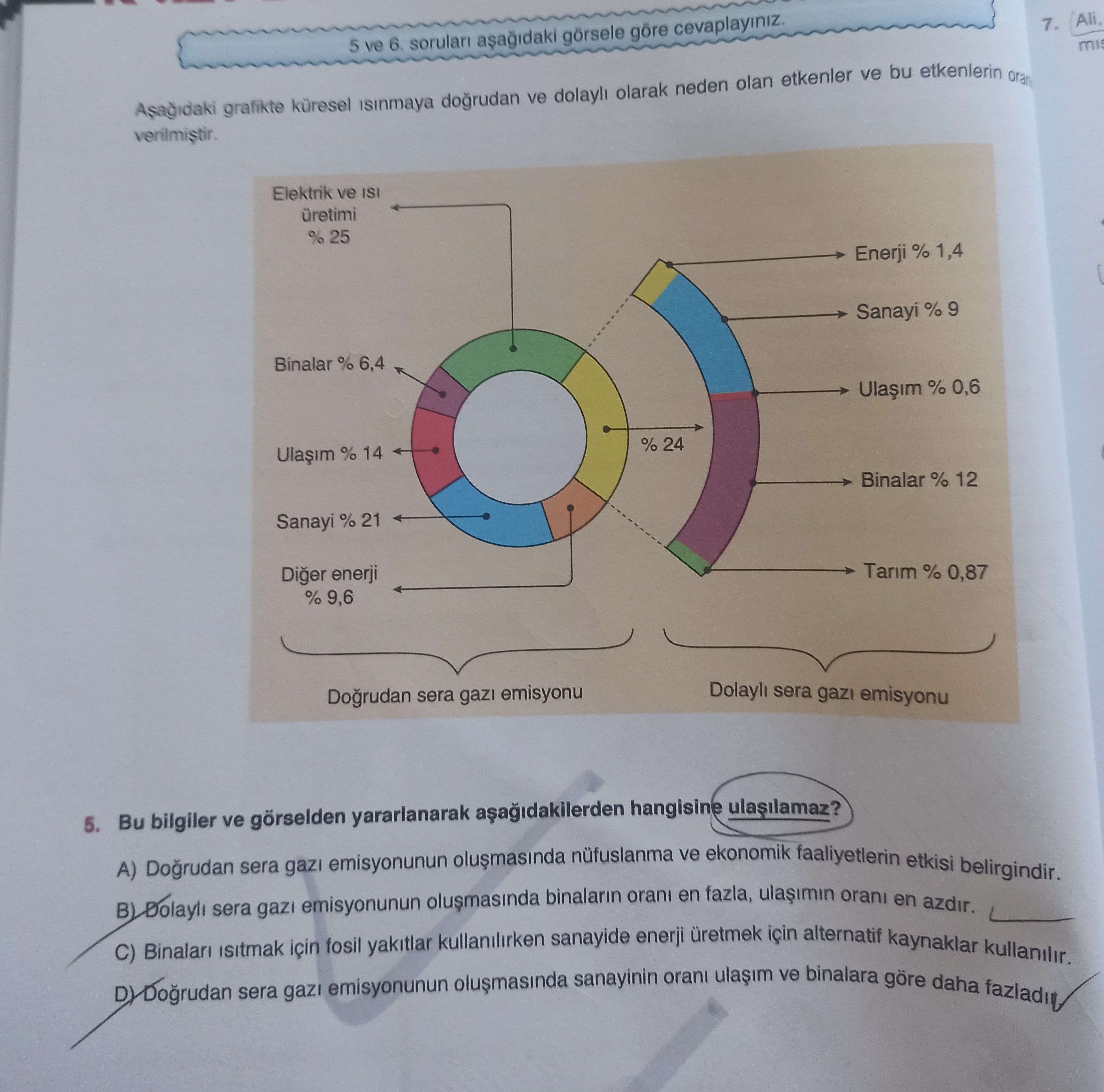 Bu bilgiler ve görselden yararlanarak aşağıdakilerden hangisine ulaşılamaz?