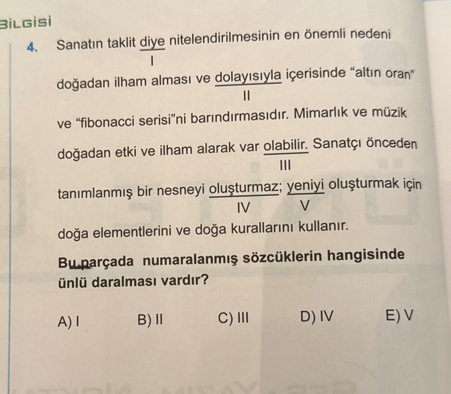 Sanatın taklit diye nitelendirilmesinin en önemli nedeni I doğadan ilham alması ve dolayısıyla