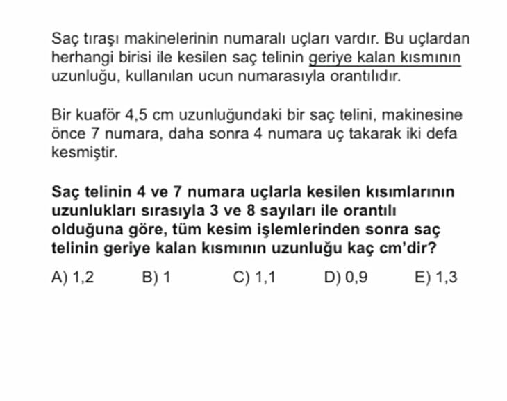 Saç tıraşı makinelerinin numaralı uçları vardır. Bu uçlardan herhangi birisi ile kesilen saç telinin