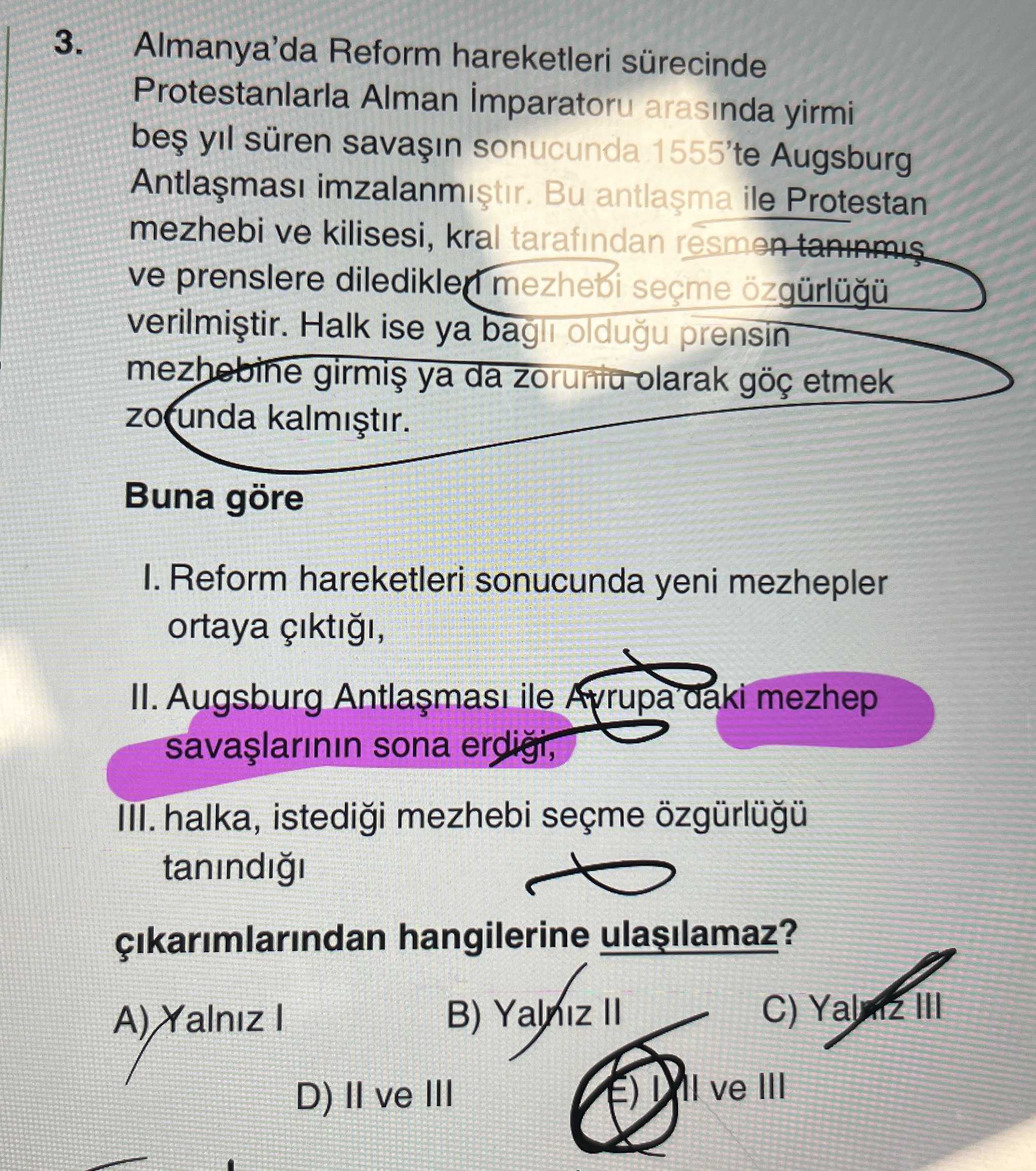Almanya'da Reform hareketleri sürecinde Protestanlarla Alman İmparatoru arasında yirmi beş yıl süren