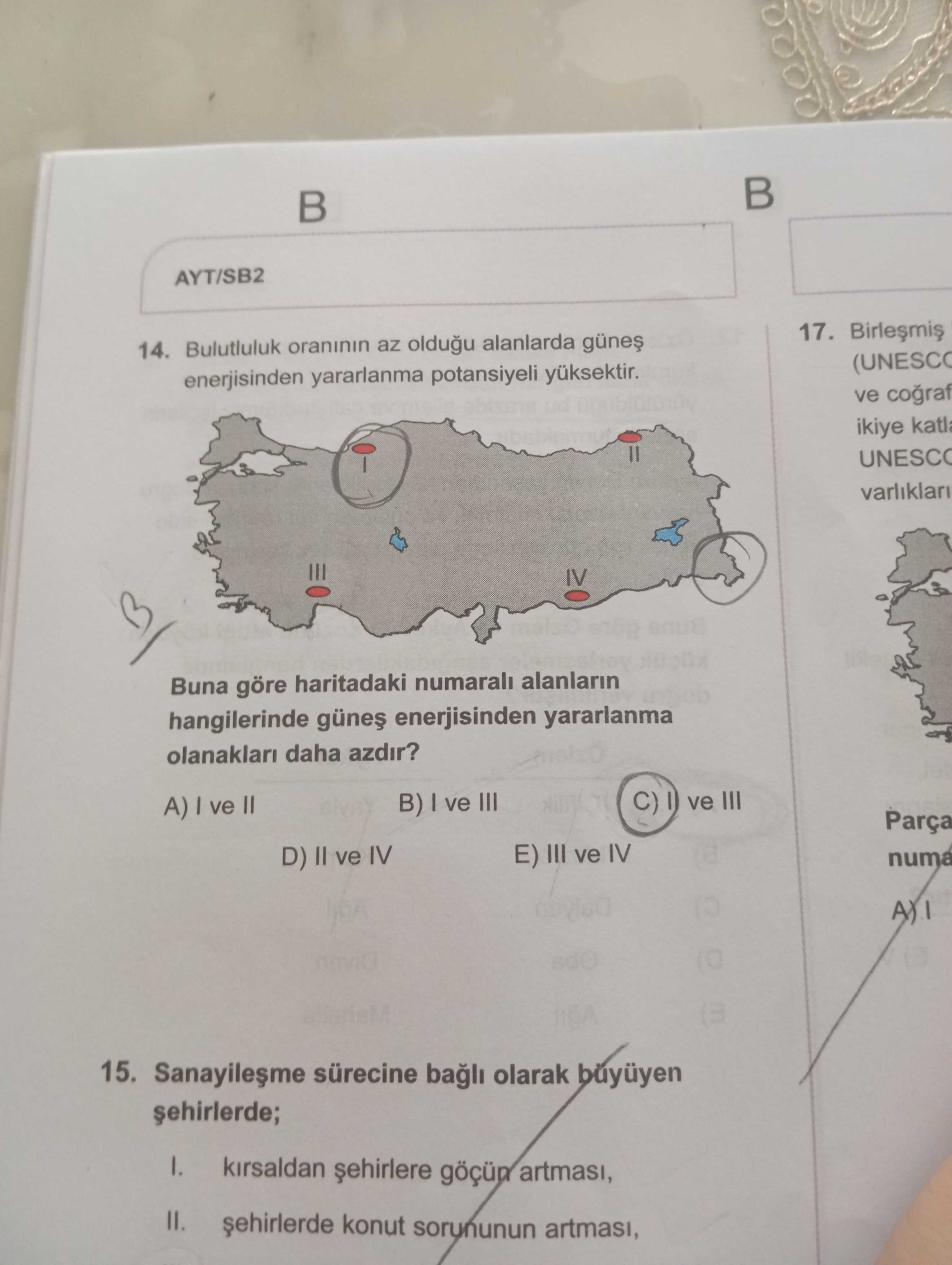 Bulutluluk oranının az olduğu alanlarda güneş enerjisinden yararlanma potansiyeli yüksektir. Buna