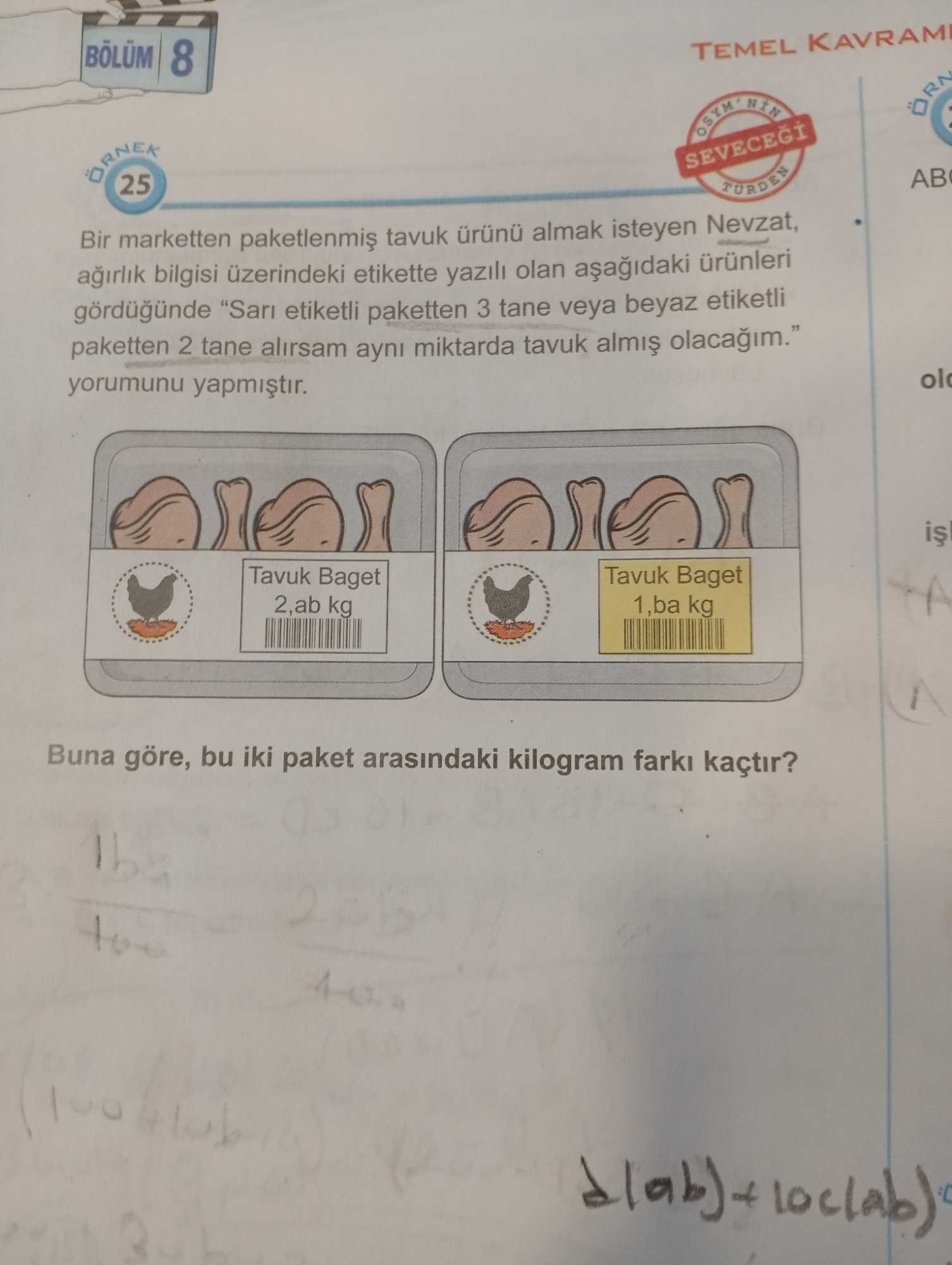 Bir marketten paketlenmiş tavuk ürünü almak isteyen Nevzat, ağırlık bilgisi üzerindeki etikette