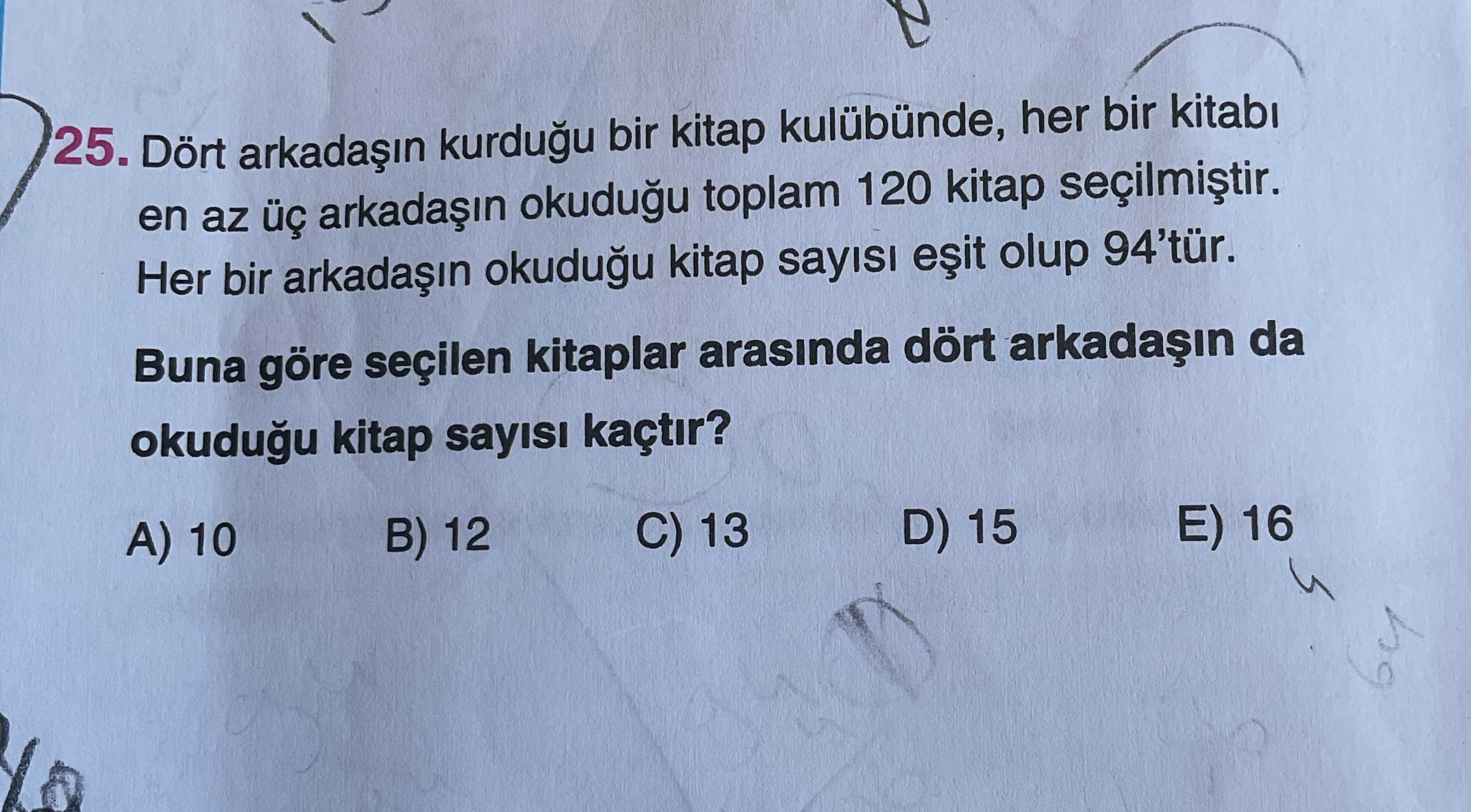 Dört arkadaşın kurduğu bir kitap kulübünde, her bir kitabı en az üç arkadaşın okuduğu toplam 120