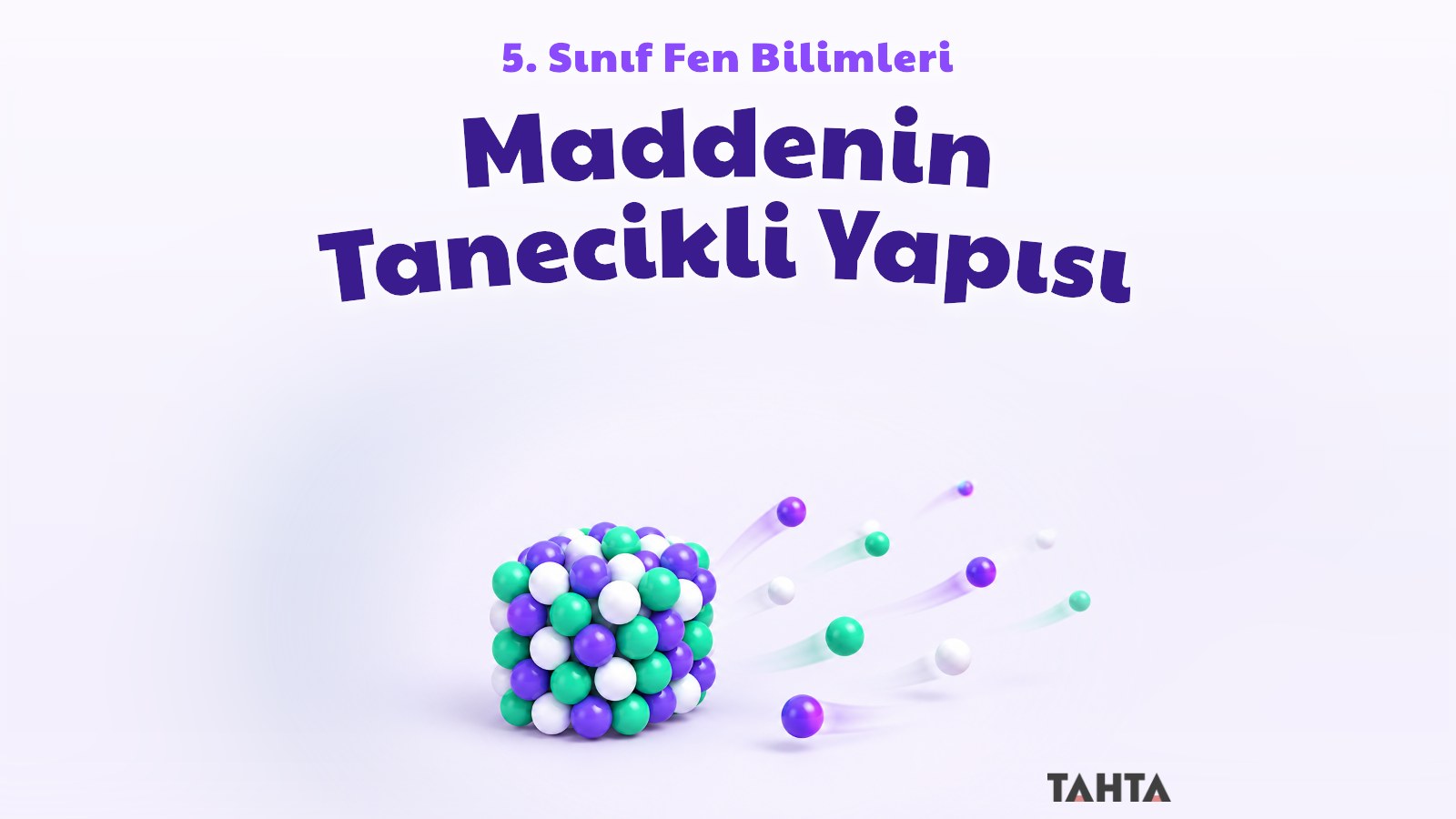 Maddenin tanecikli yapısını simgeleyen parlak 3B sıkı ve dağınık tanecik küreleri