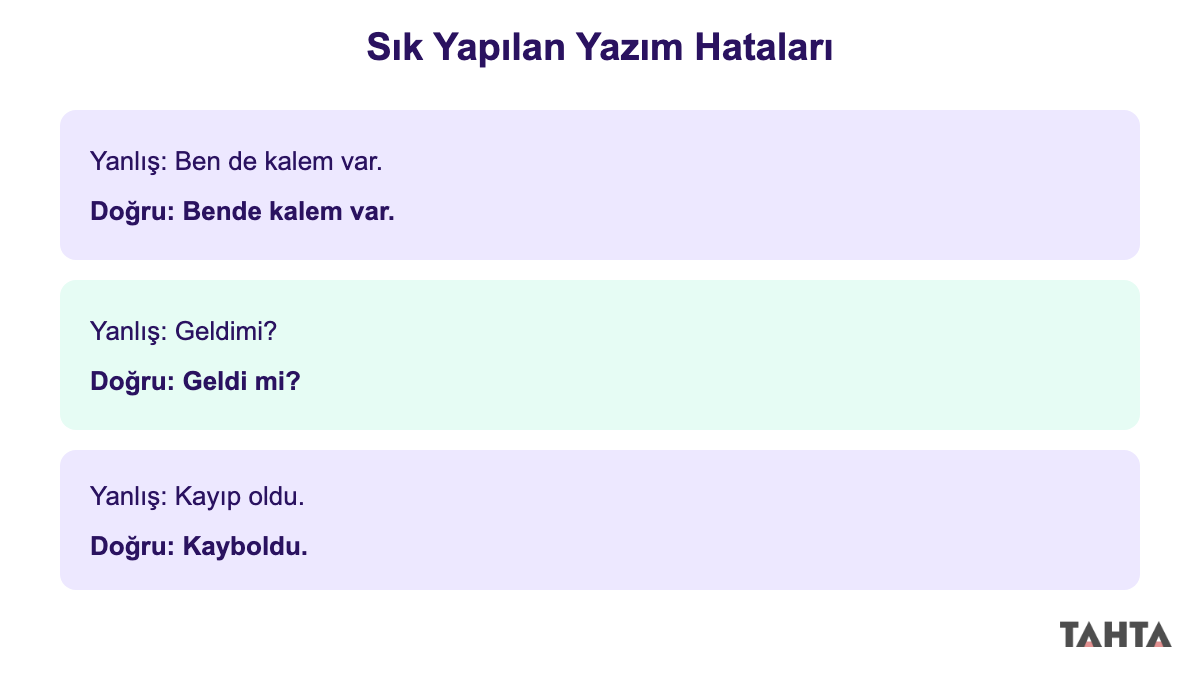 6. sınıf yazım kuralları sık yapılan hatalar örnekleri infografiği