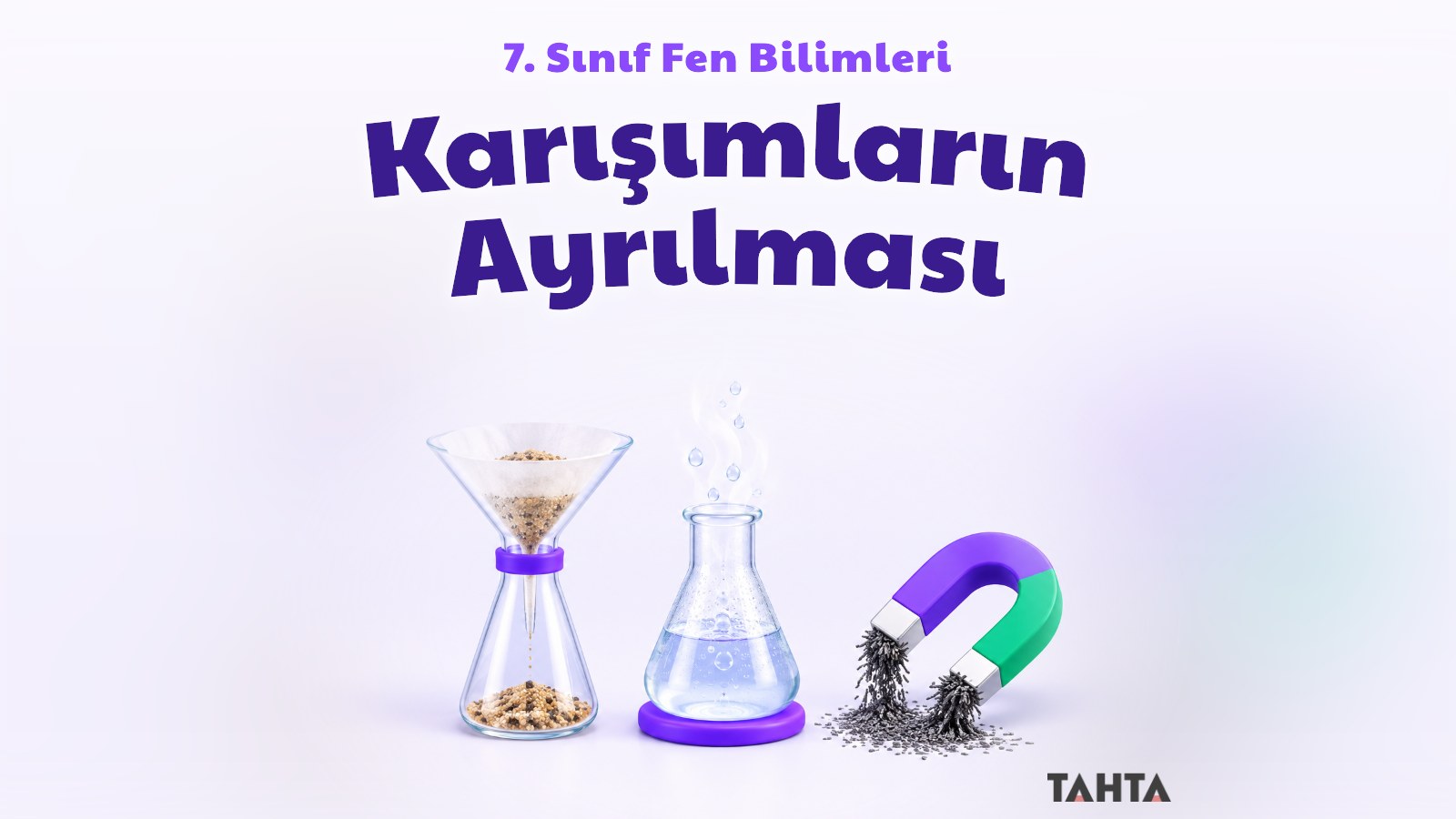 Karışımları ayırma yöntemlerini simgeleyen aydınlık kapak görseli