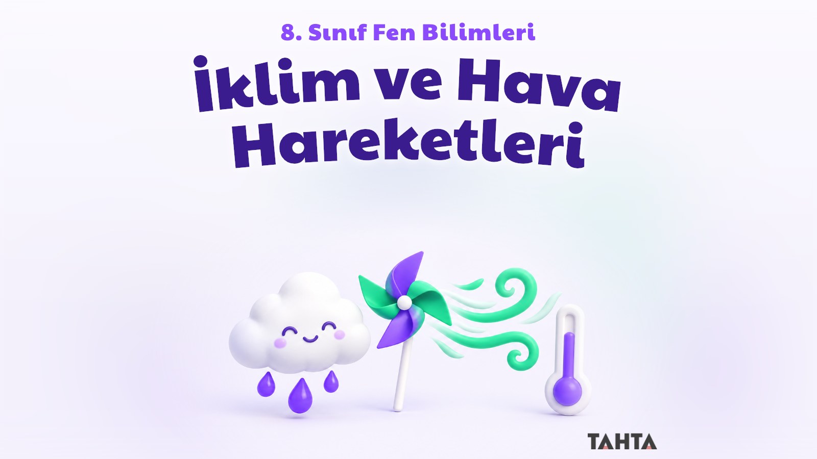 8. sınıf iklim ve hava hareketleri kapağı: bulut, rüzgâr gülü ve termometre