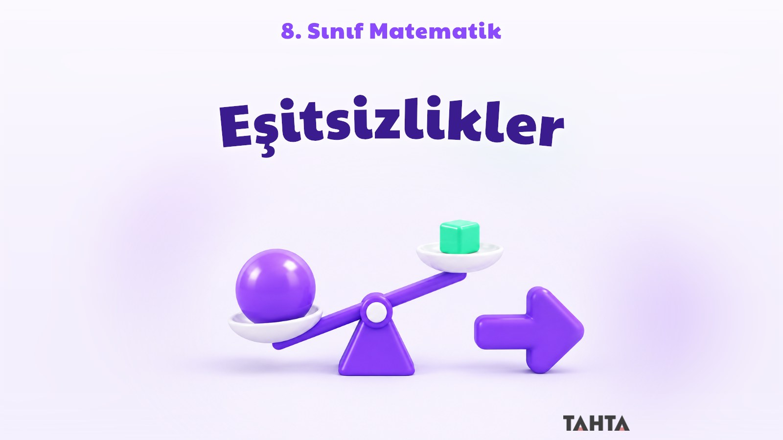 Bir yana eğilmiş terazi ve sağa bakan ok ile eşitsizlik konusunu simgeleyen mor yeşil kapak görseli