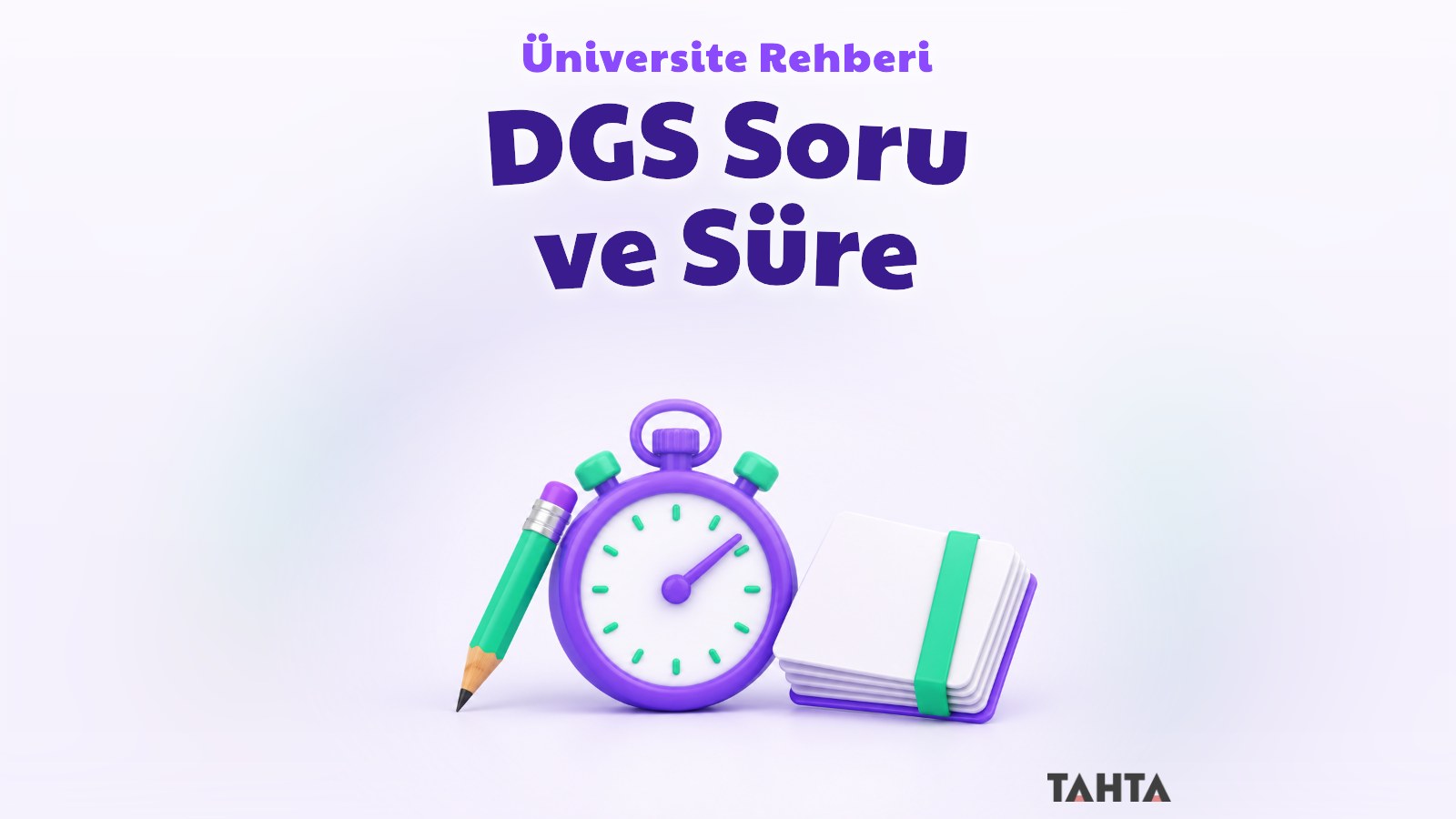 DGS soru sayısı ve süresi rehberi için kronometre ve kalem görseli