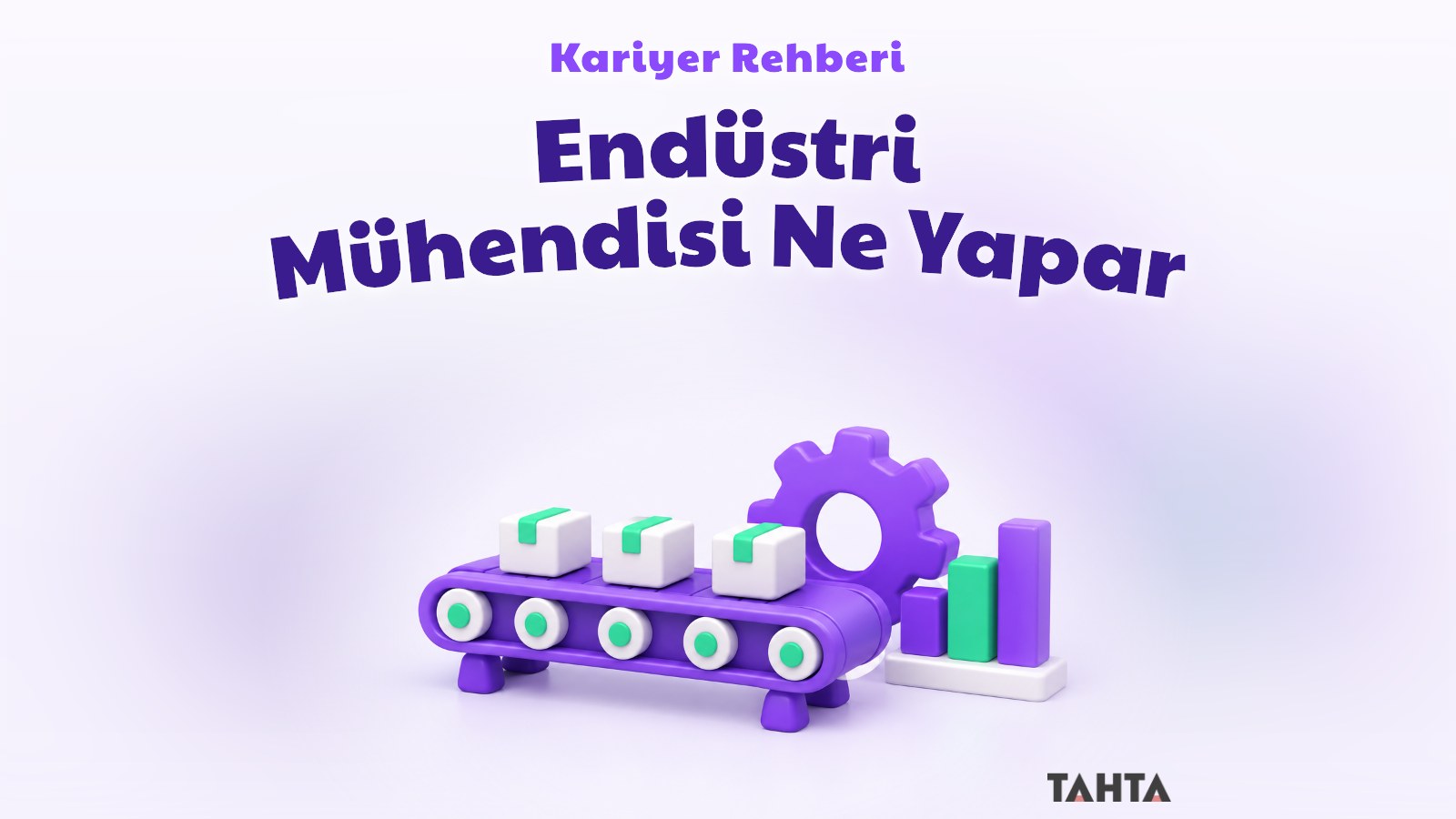 Endüstri mühendisliğini simgeleyen konveyör bant, dişli ve grafik bloğu