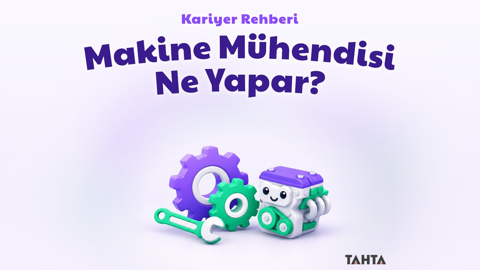 Mor ve yeşil dişliler ile anahtardan oluşan makine mühendisliği kapak görseli