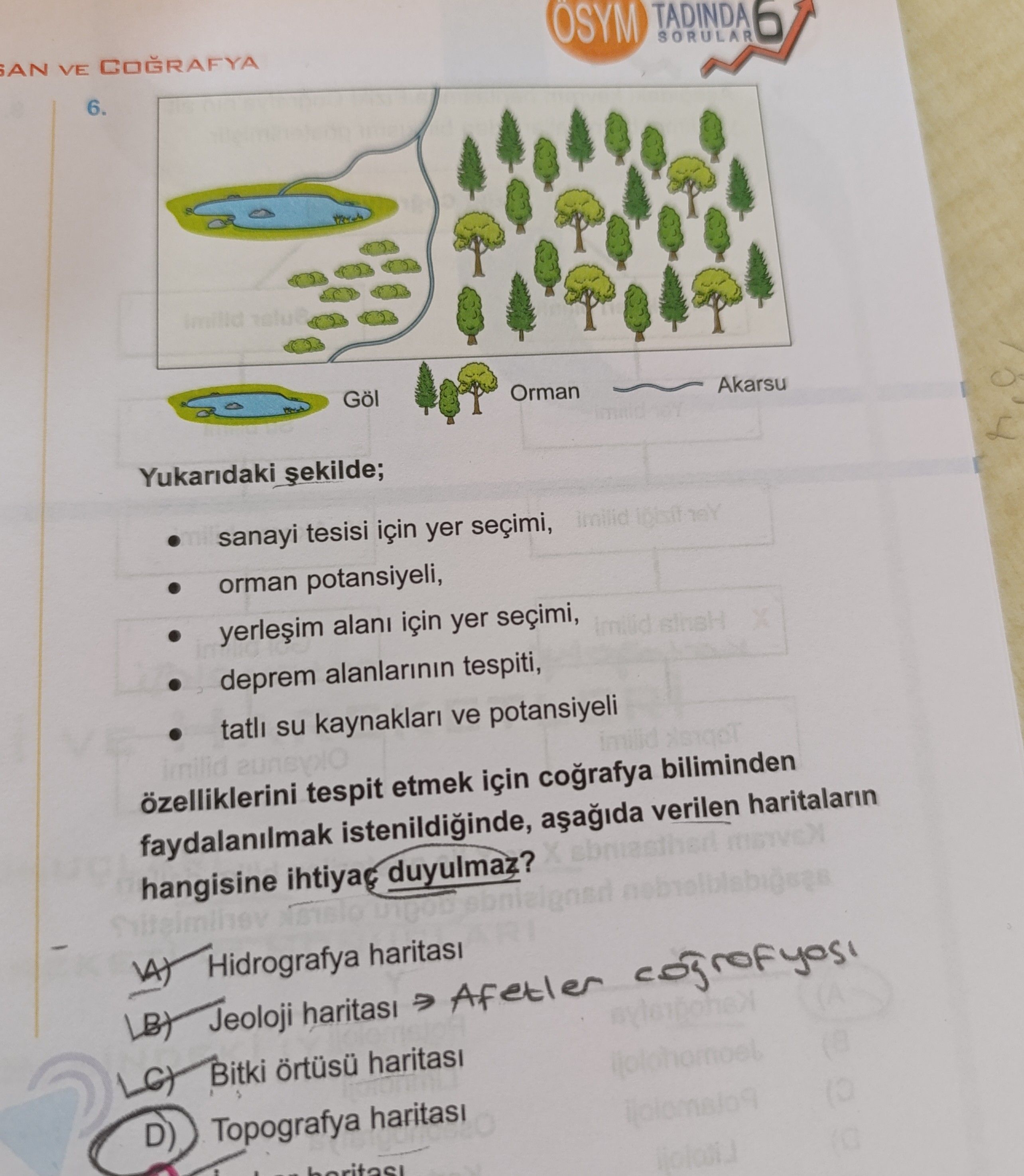 Göl 🌲🌳 Orman 〜 Akarsu Yukarıdaki şekilde; • sanayi tesisi için yer seçimi, • orman potansiyeli, •