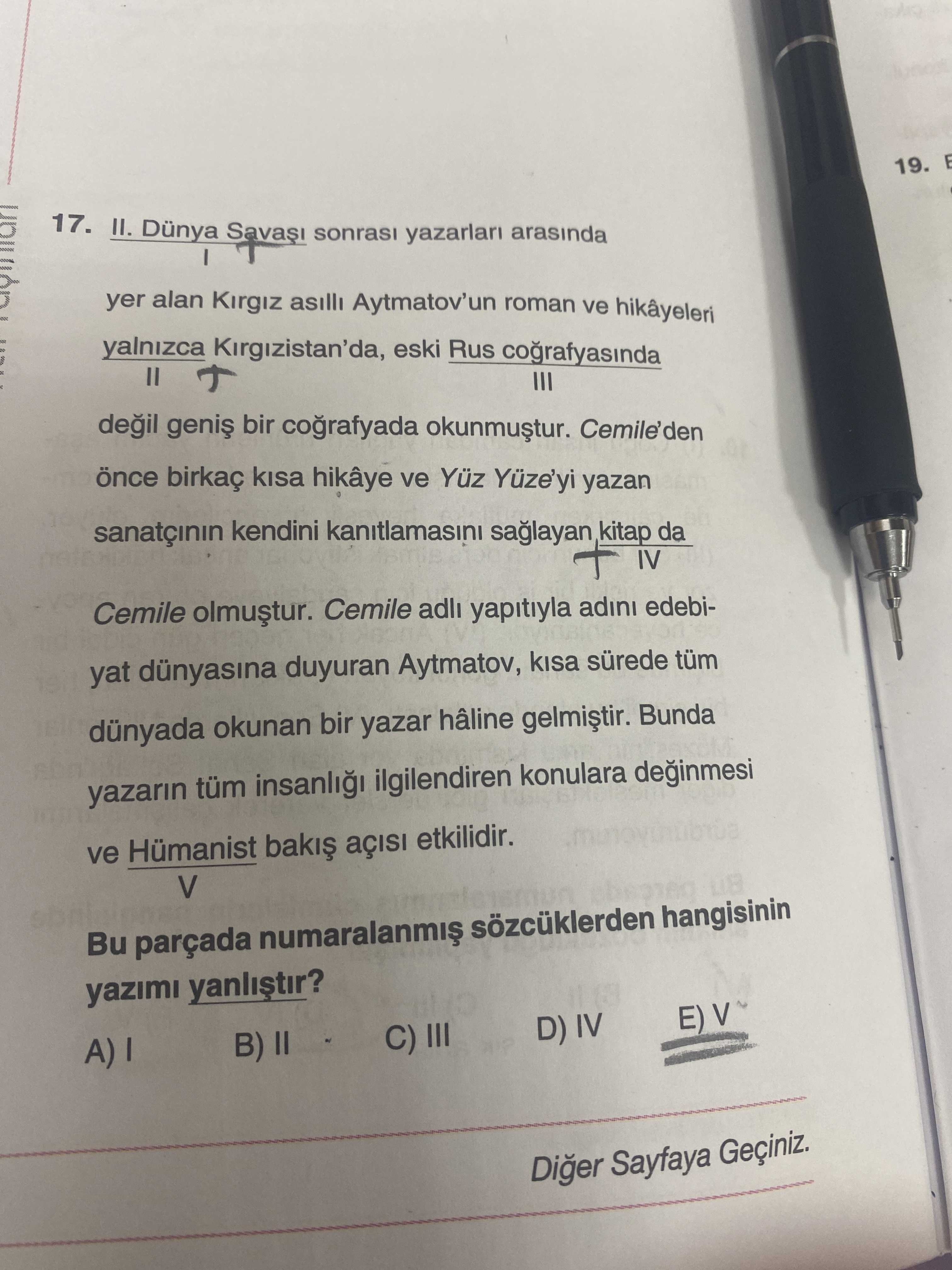 II. Dünya Savaşı sonrası yazarları arasında I yer alan Kırgız asıllı Aytmatov'un roman ve hikâyeleri