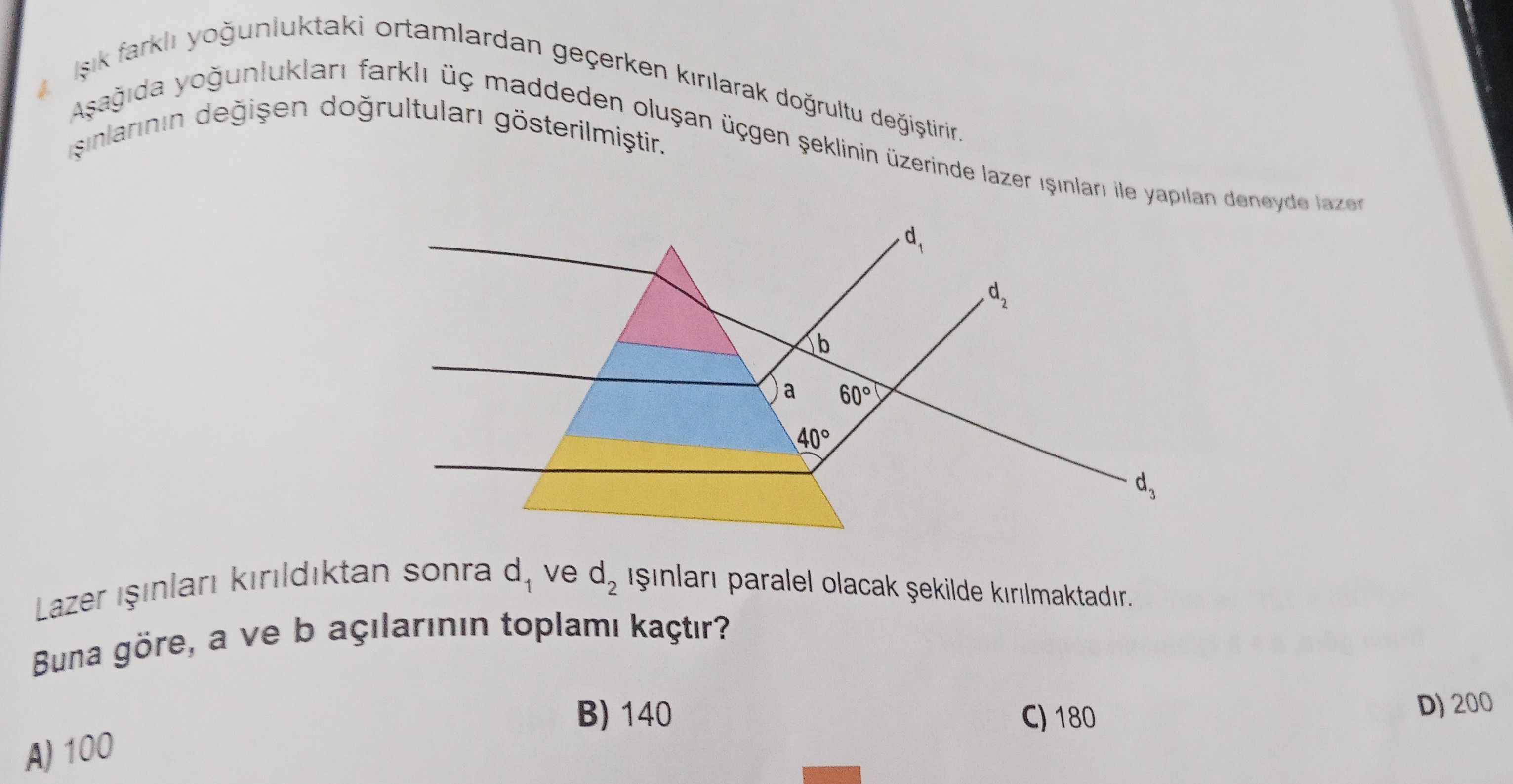 Işık farklı yoğunluktaki ortamlardan geçerken kırılarak doğrultu değiştirir. Aşağıda yoğunlukları