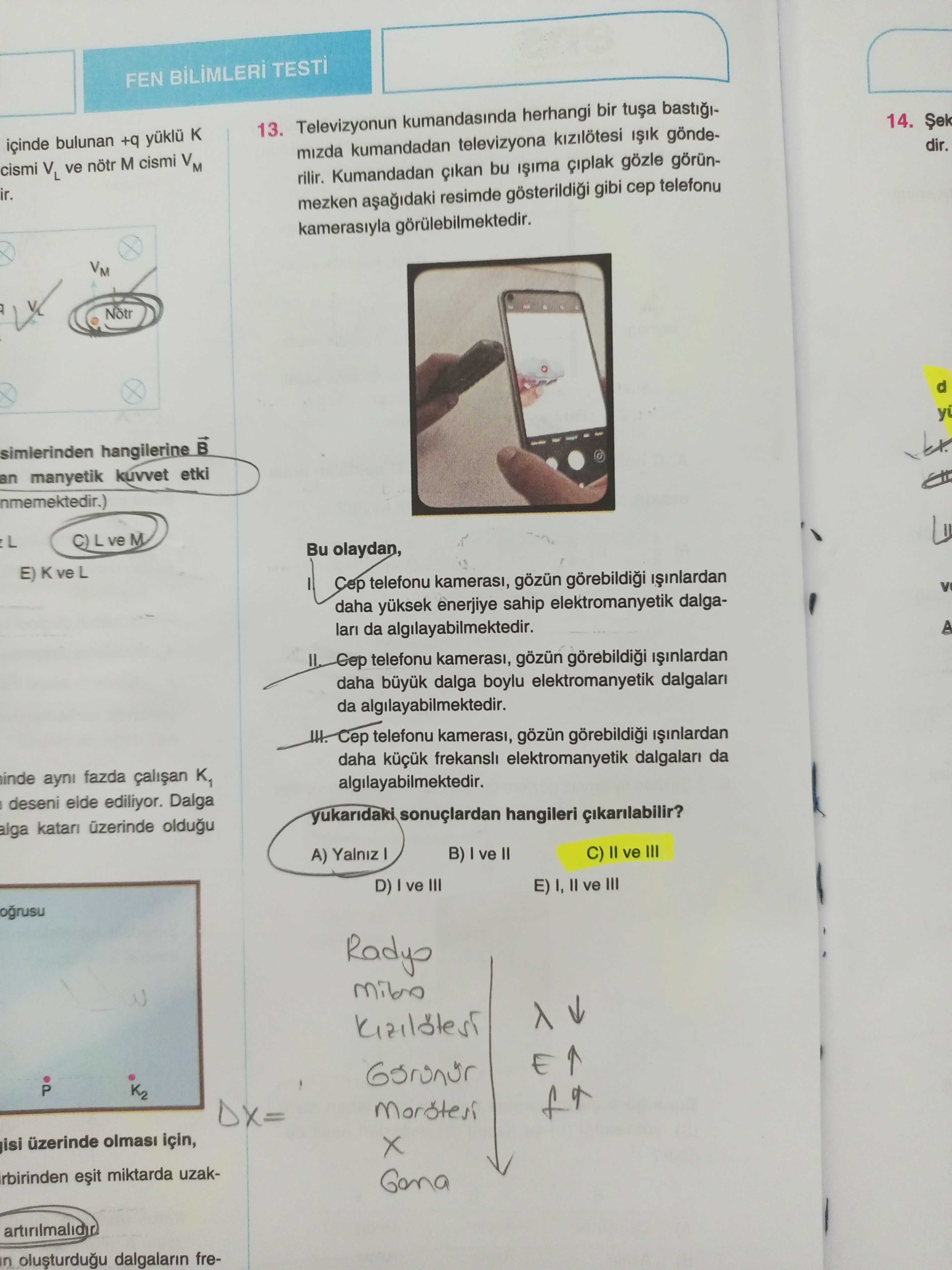 Televizyonun kumandasında herhangi bir tuşa bastığımızda kumandadan televizyona kızılötesi ışık
