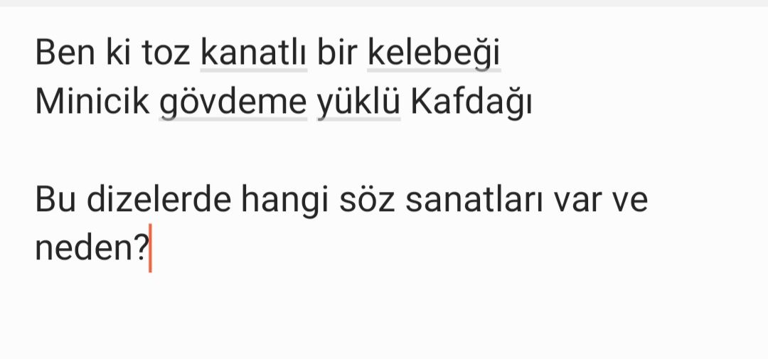 Ben ki toz kanatlı bir kelebeği Minicik gövdeme yüklü Kafdağı Bu dizelerde hangi söz sanatları var