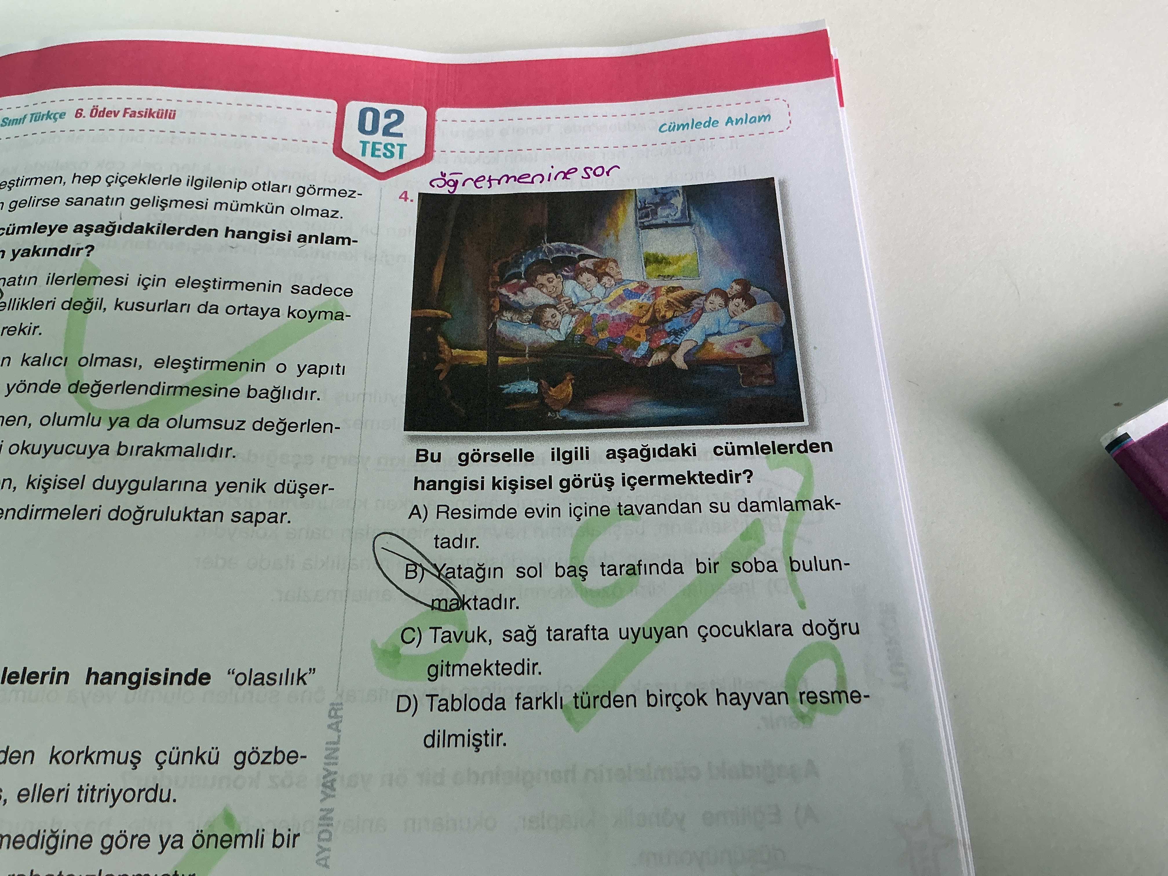 Bu görselle ilgili aşağıdaki cümlelerden hangisi kişisel görüş içermektedir?