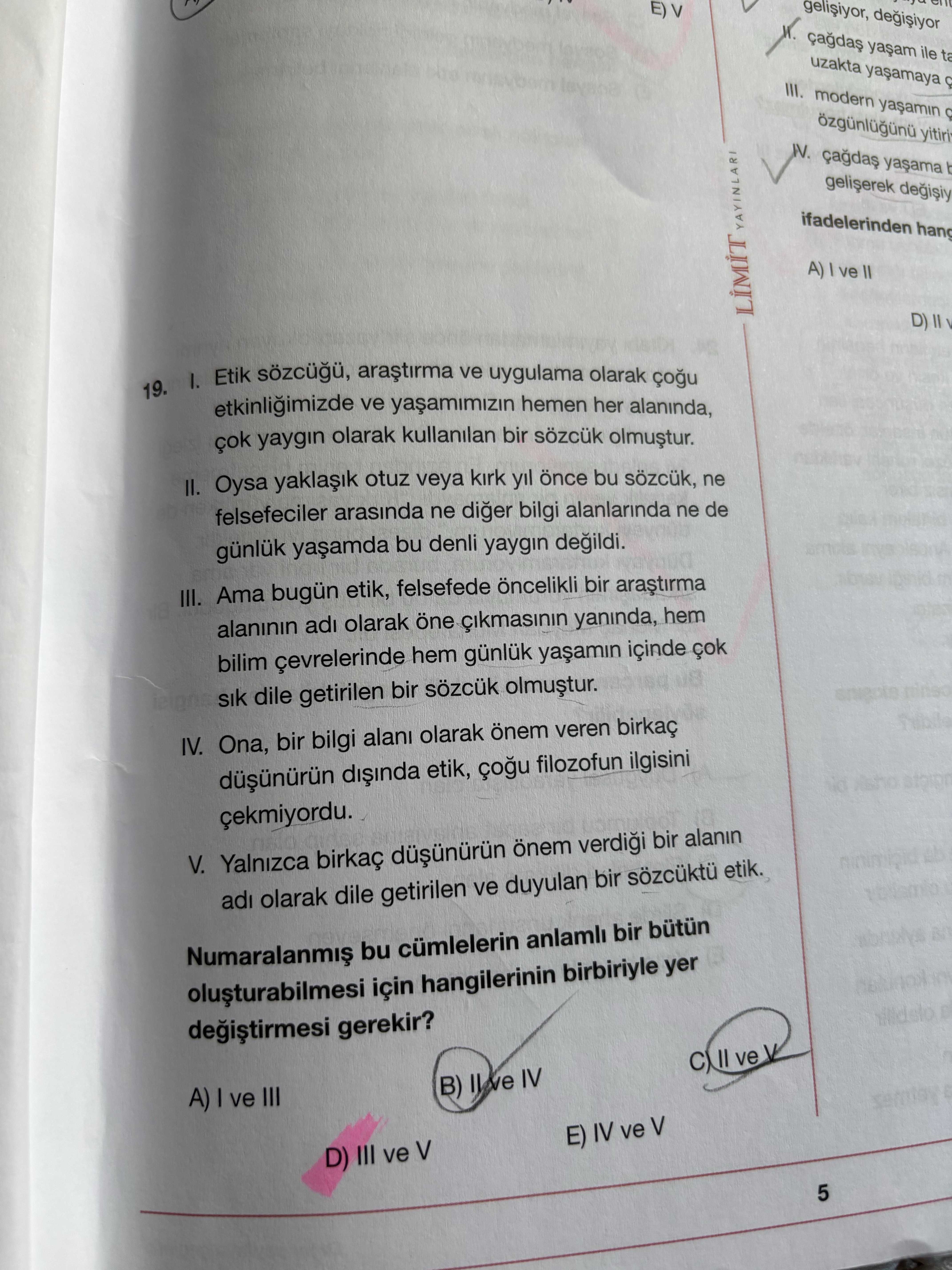 I. Etik sözcüğü, araştırma ve uygulama olarak çoğu etkinliğimizde ve yaşamımızın hemen her alanında