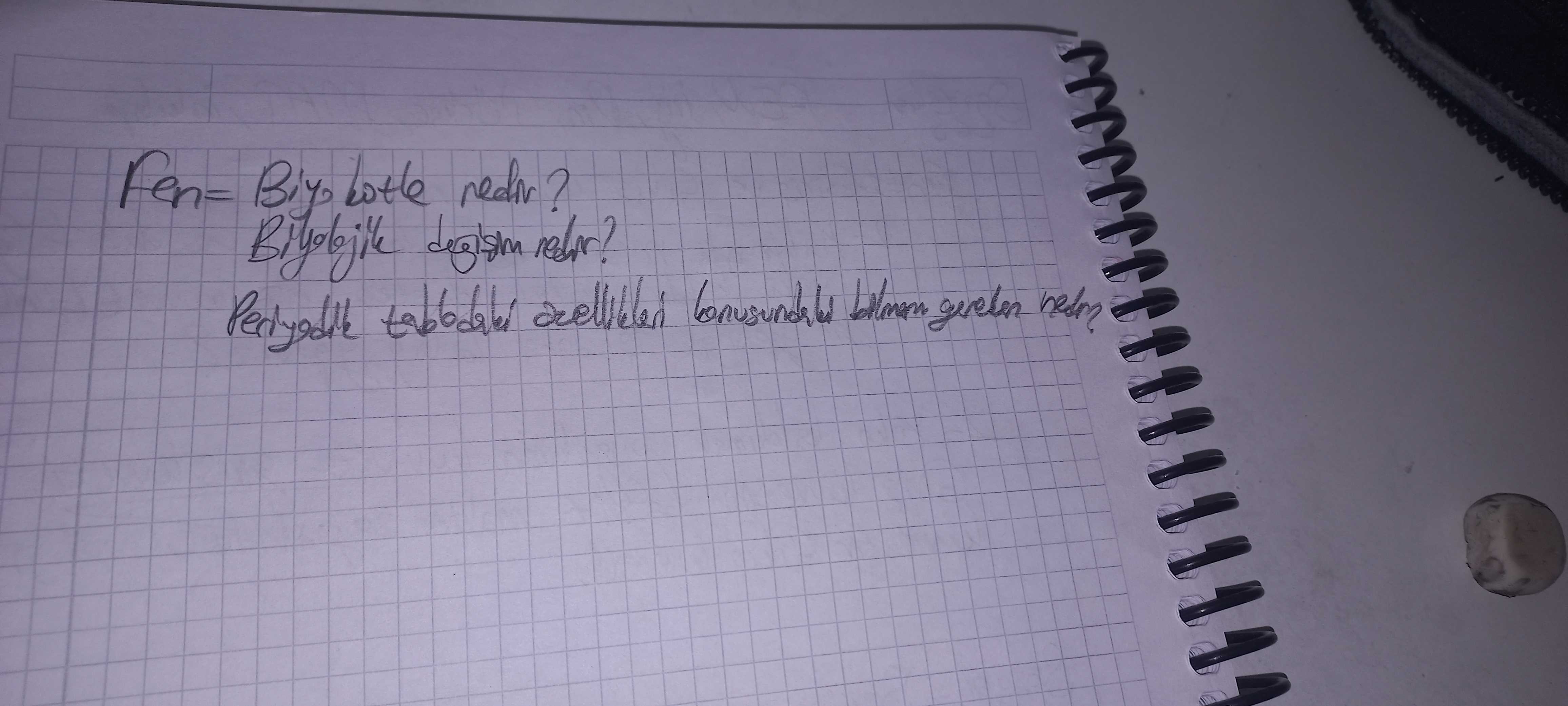 Fen= Biyolotle nedir? Biyolojik değişim nedir? Periyodik tablodaki özellikleri konusundaki bilinmesi