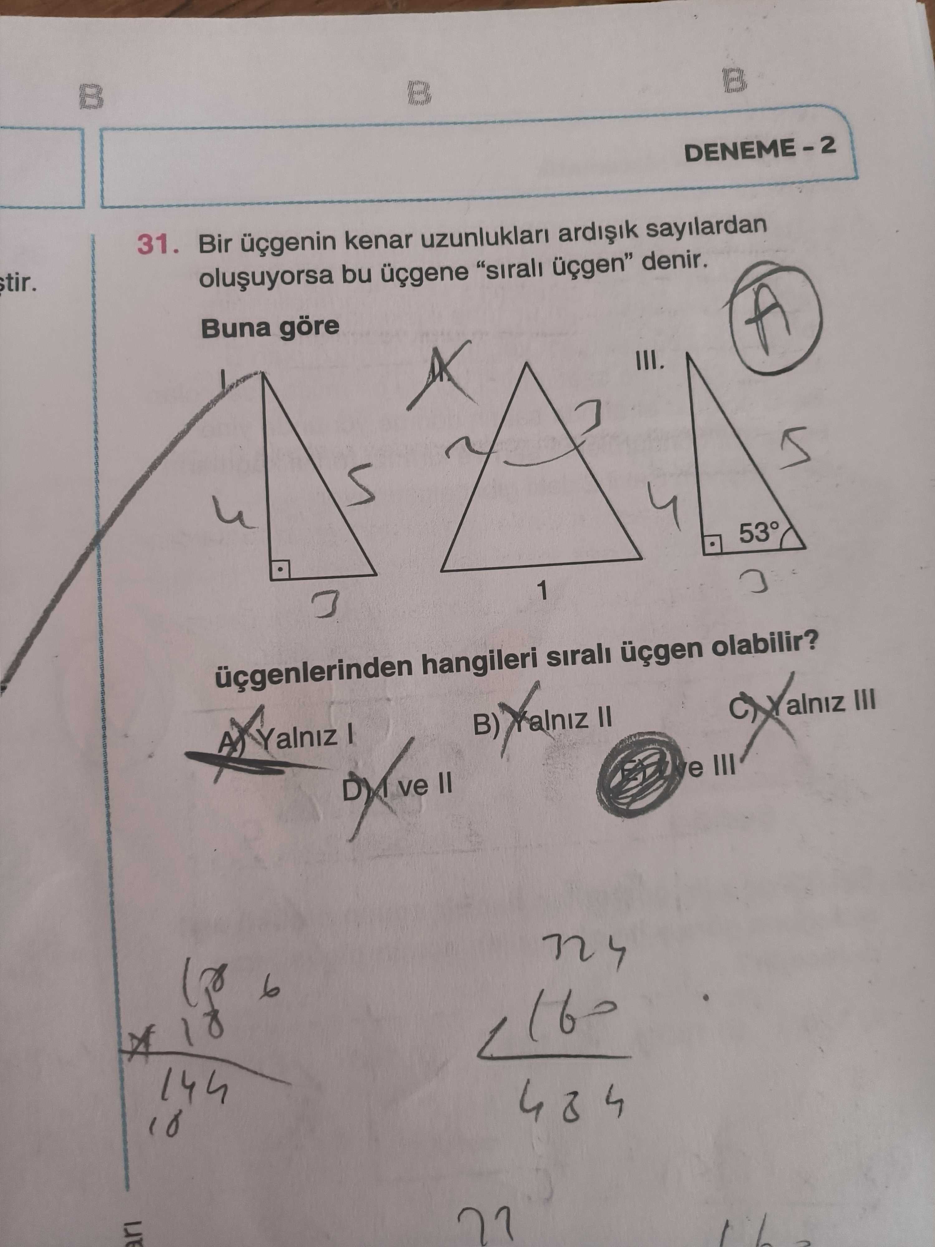Bir üçgenin kenar uzunlukları ardışık sayılardan oluşuyorsa bu üçgene "sıralı üçgen" denir. Buna